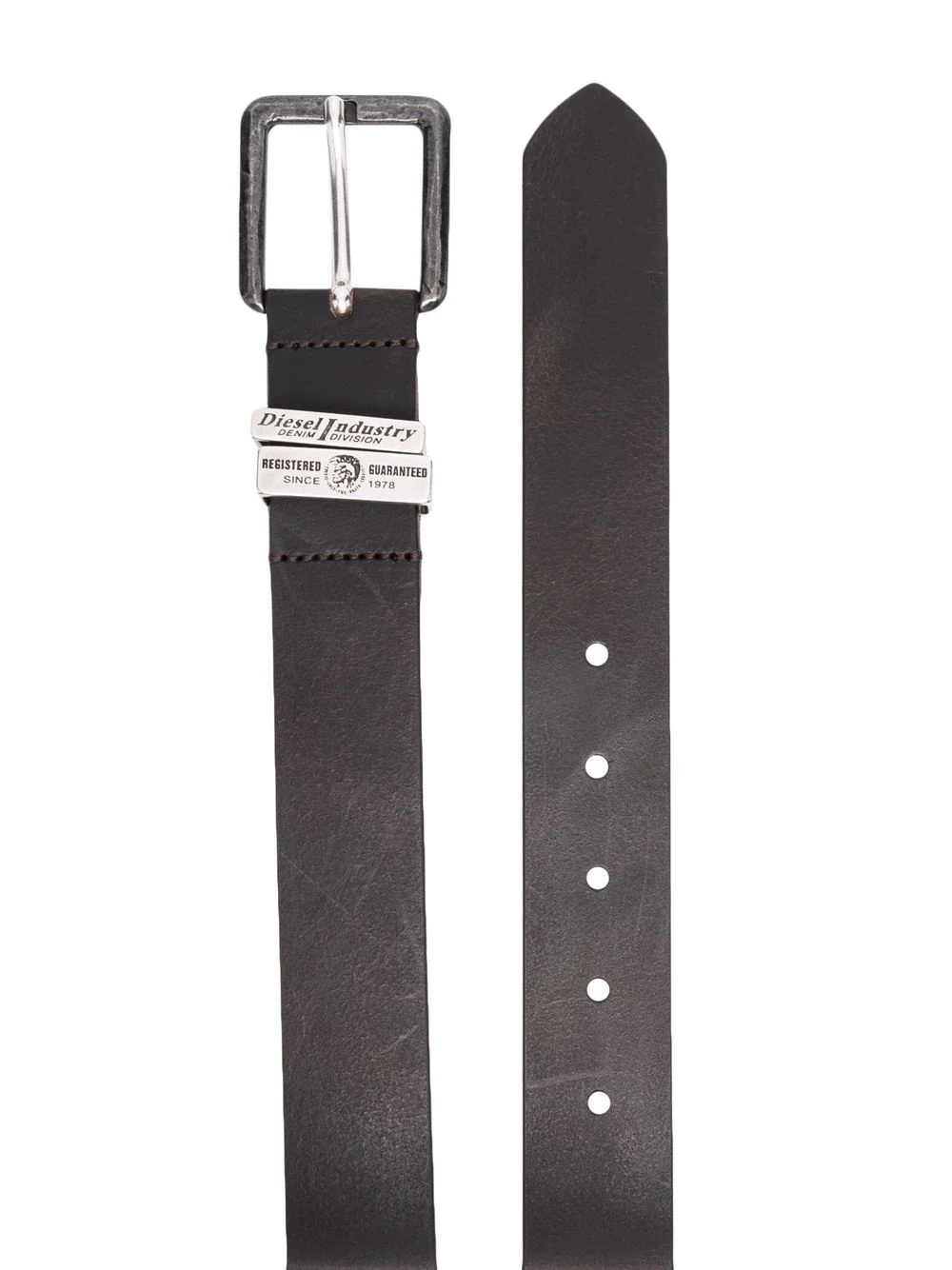 engraved-logo buckle belt - 2