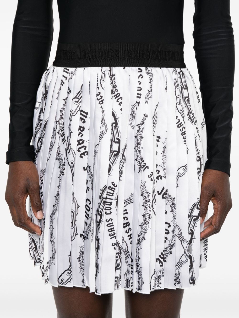 Chain Couture-print pleated skirt - 5