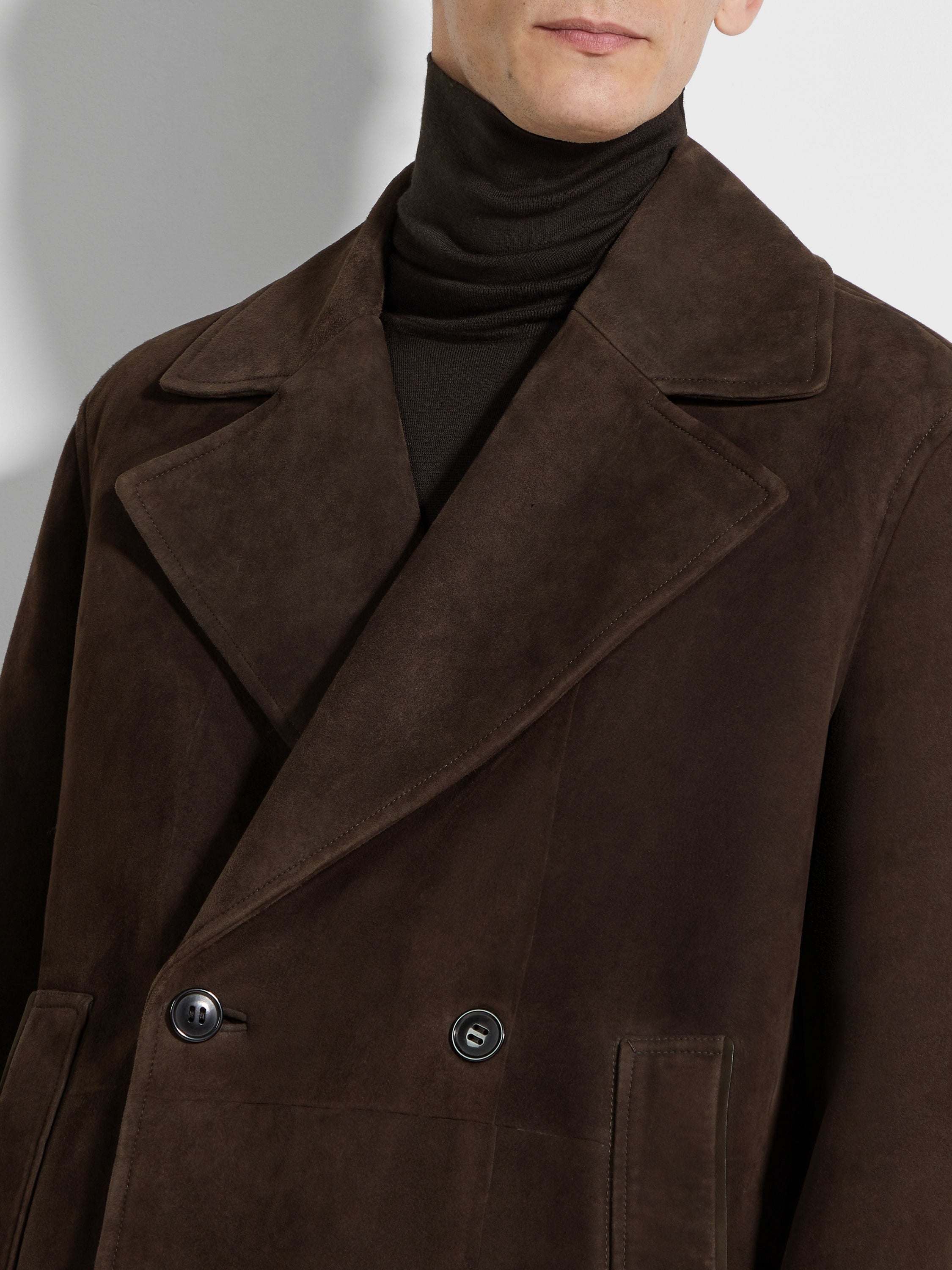 SHEARLING WOOL PEACOAT - 3