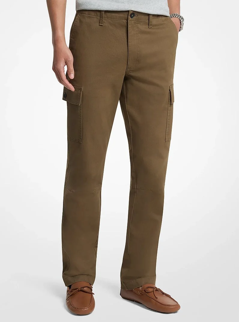 Stretch Cotton Twill Cargo Pants - 1
