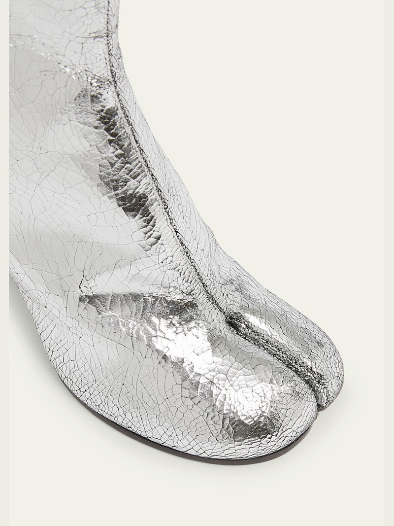 Maison Margiela Tabi Split-Toe Metallic Leather Ankle Boots outlook