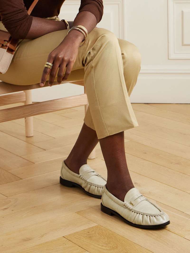 SAINT LAURENT Le Loafer leather loafers Ivory outlook