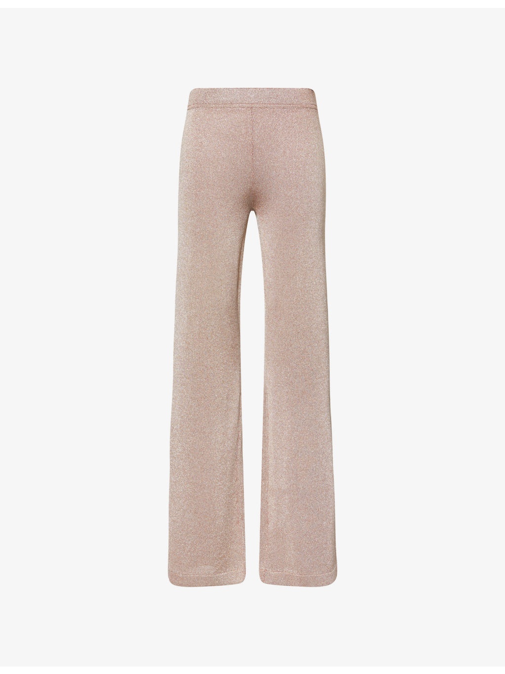 Flared Metallic-Weave Knitted Trousers - 1