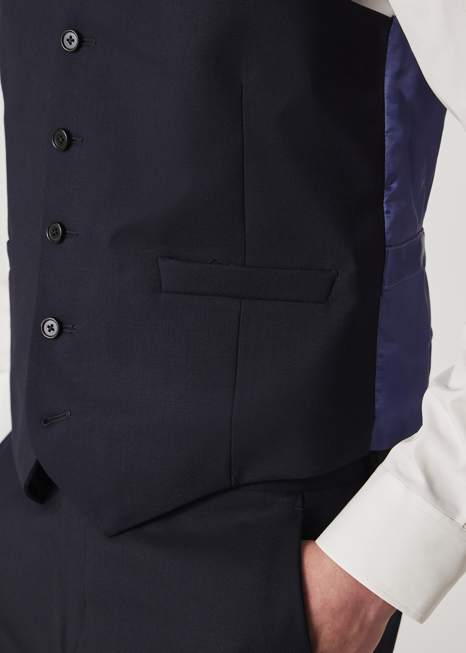 A Suit To Travel In - Navy Wool Waistcoat - 4