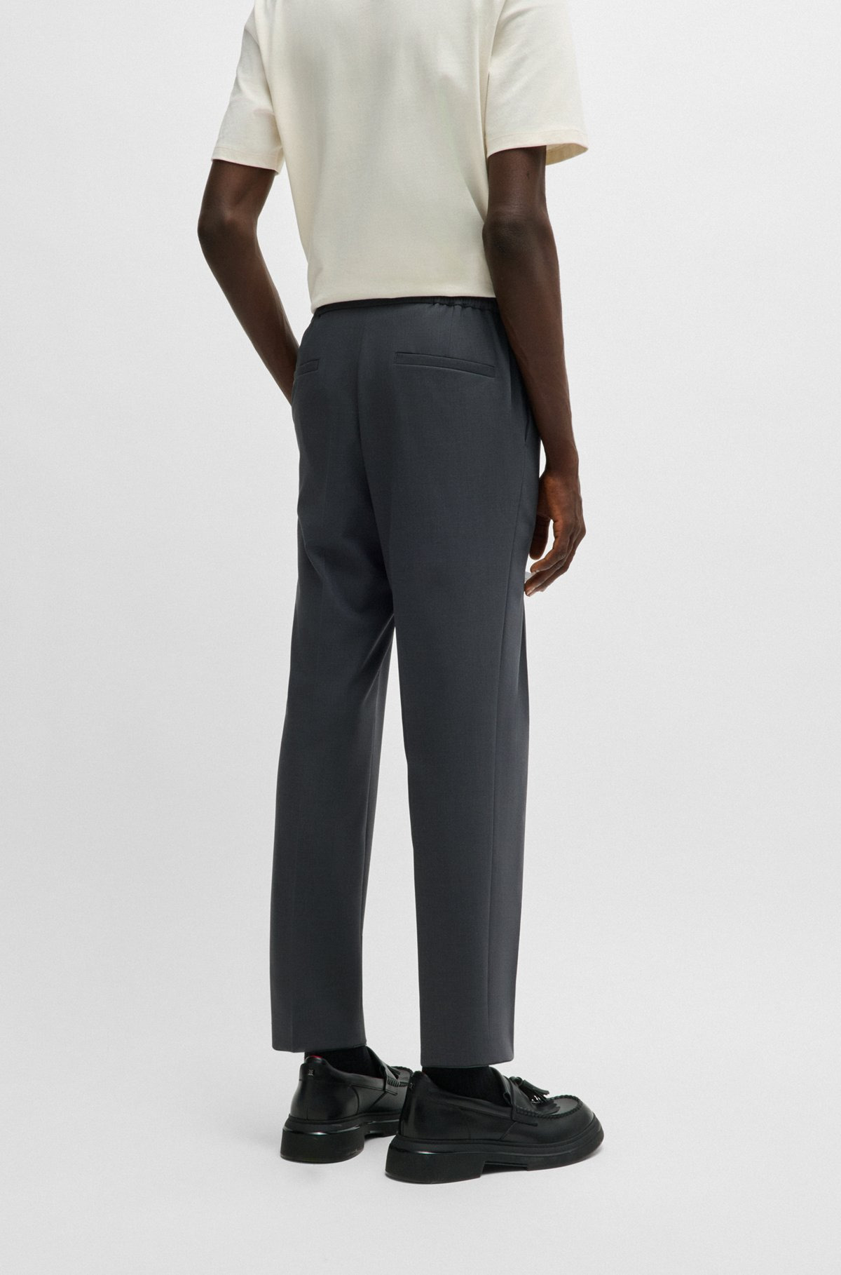 SLIM-FIT TROUSERS IN PATTERNED STRETCH TWILL - 4