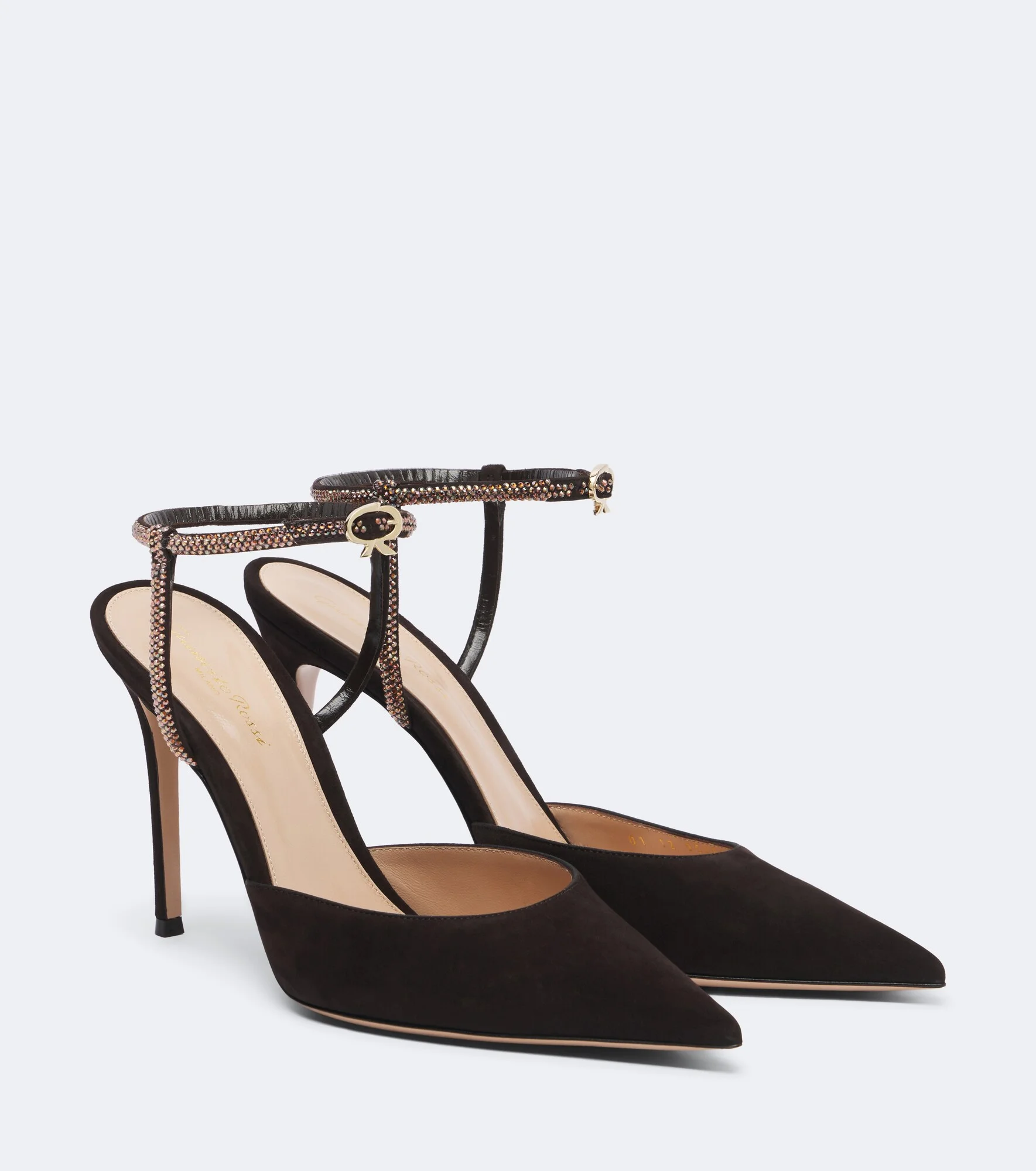 Embellished suede slingback pumps - 1