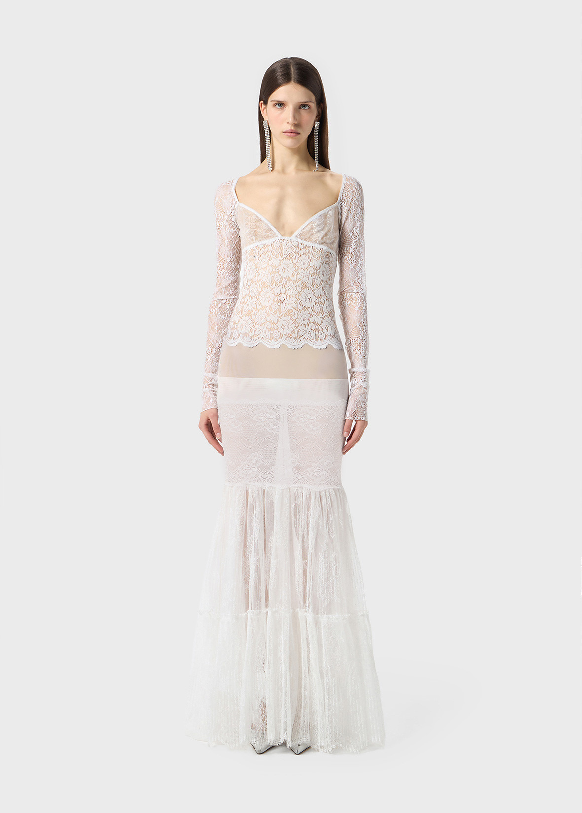 LONG DRESS IN LACE AND TULLE - 3