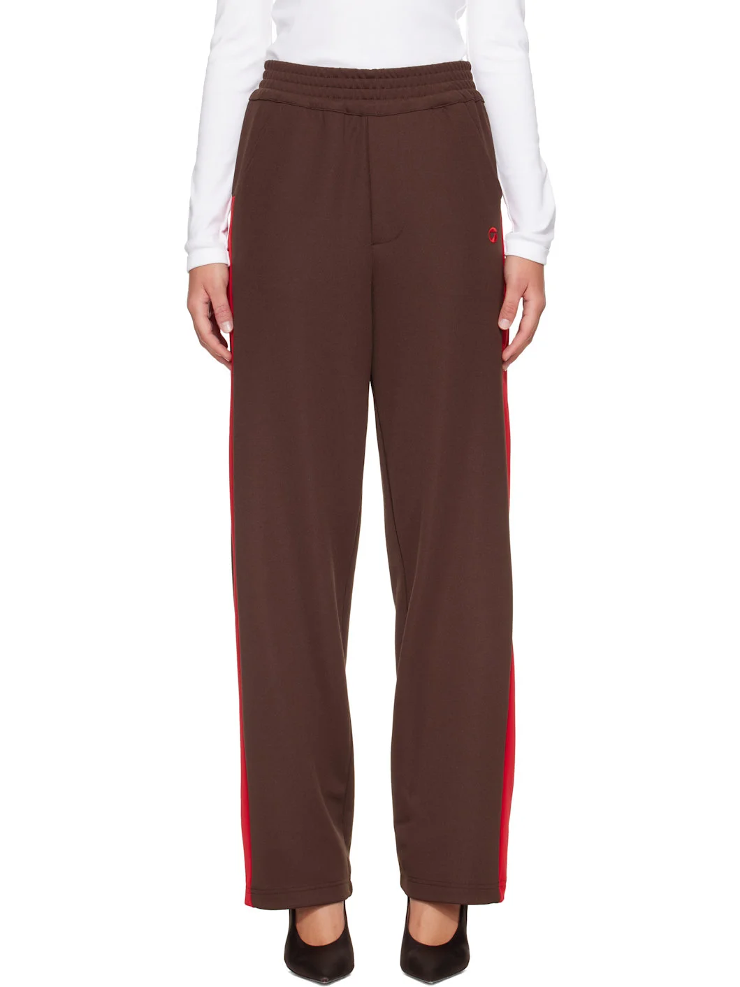 Brown Oversized Track Pants - 1