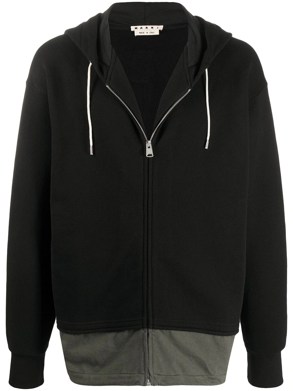 contrast panel hoodie - 1