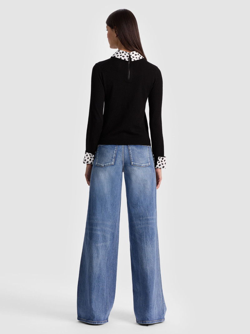 Alice + Olivia PORLA STACEFACE COLLARED SWEATER outlook