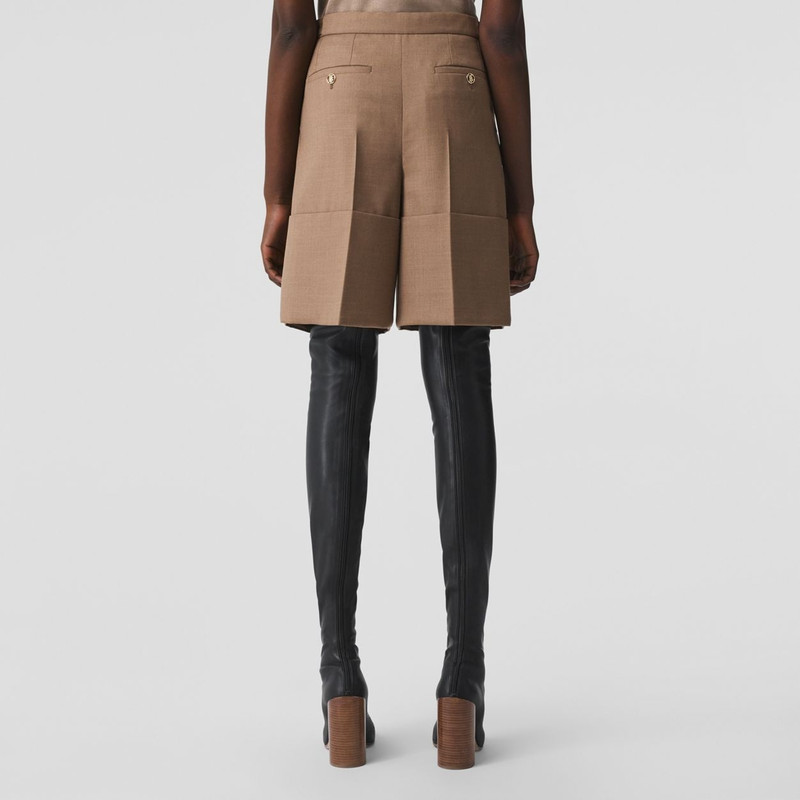 Cuff Detail Wool Tailored Shorts 4