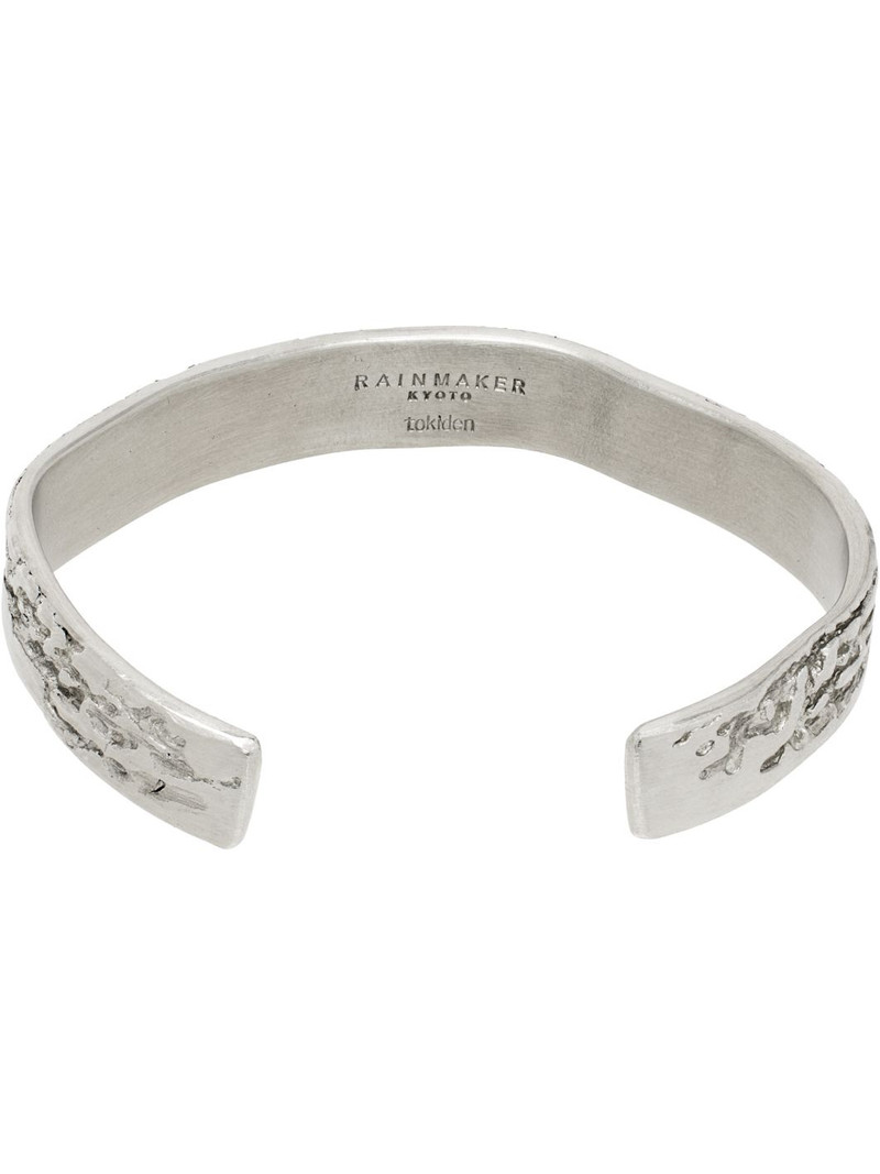 RAINMAKER KYOTO Silver Yamazaki Wax Casting Crafts Edition Narrow Bangle Bracelet outlook