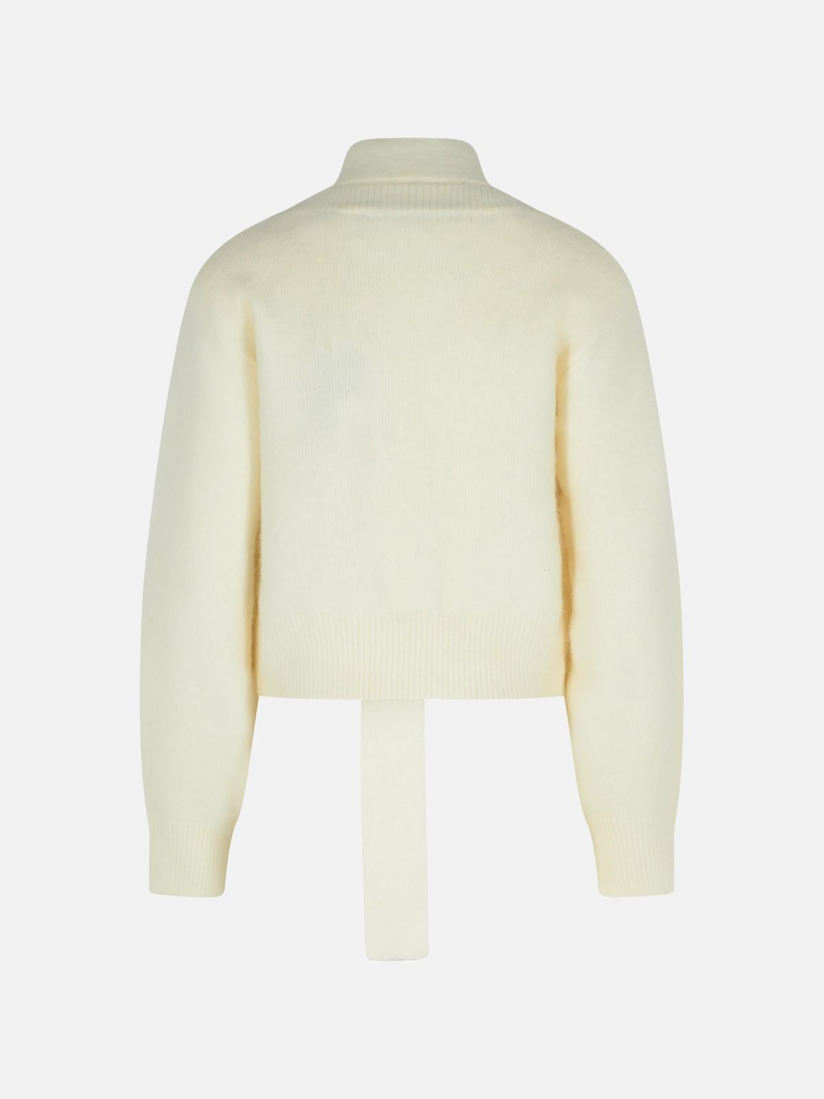 'KAROLYN' IVORY ALPACA BLEND SWEATER - 3