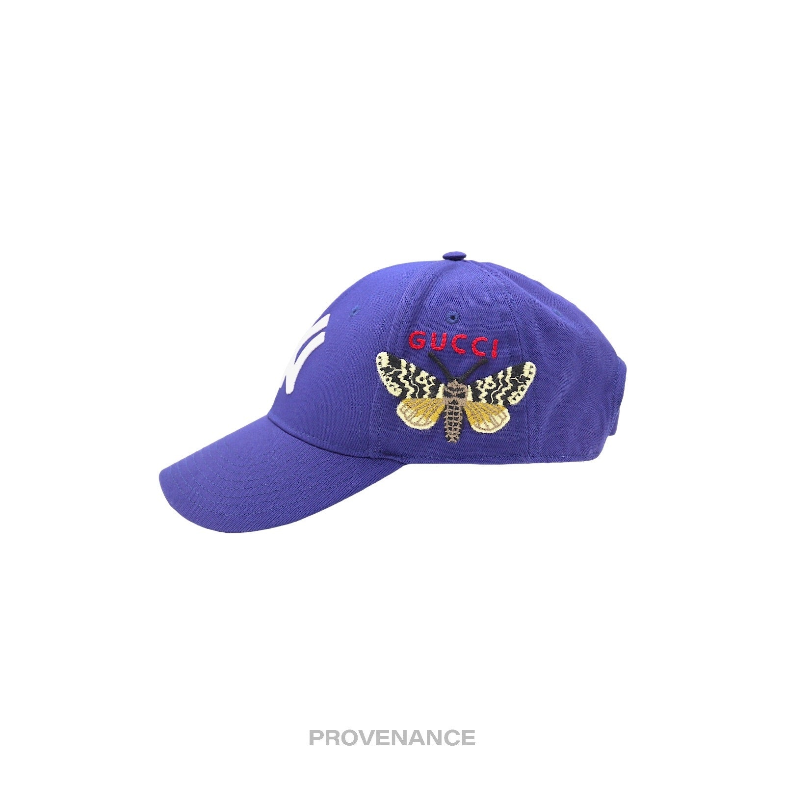 Gucci x NY Yankees Embroidered Hat Cap - Blue with Moth - 4