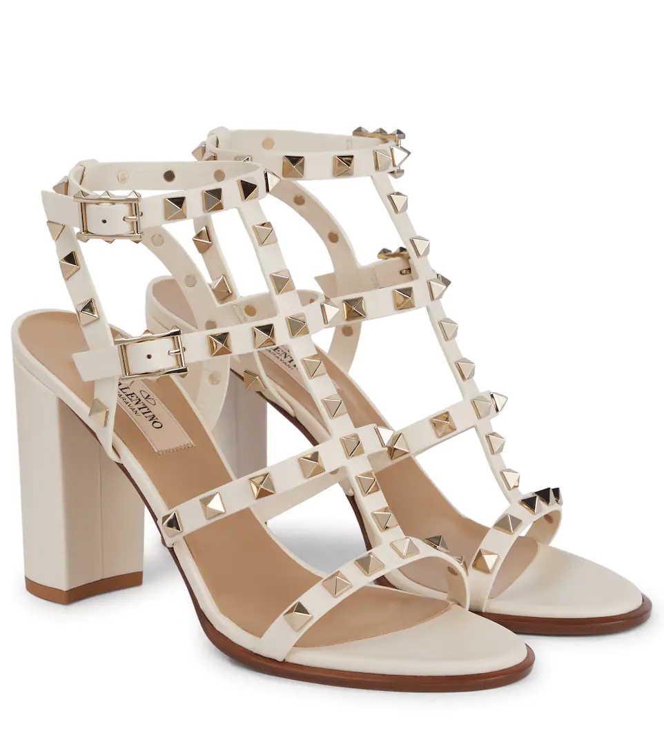 Rockstud leather sandals - 1