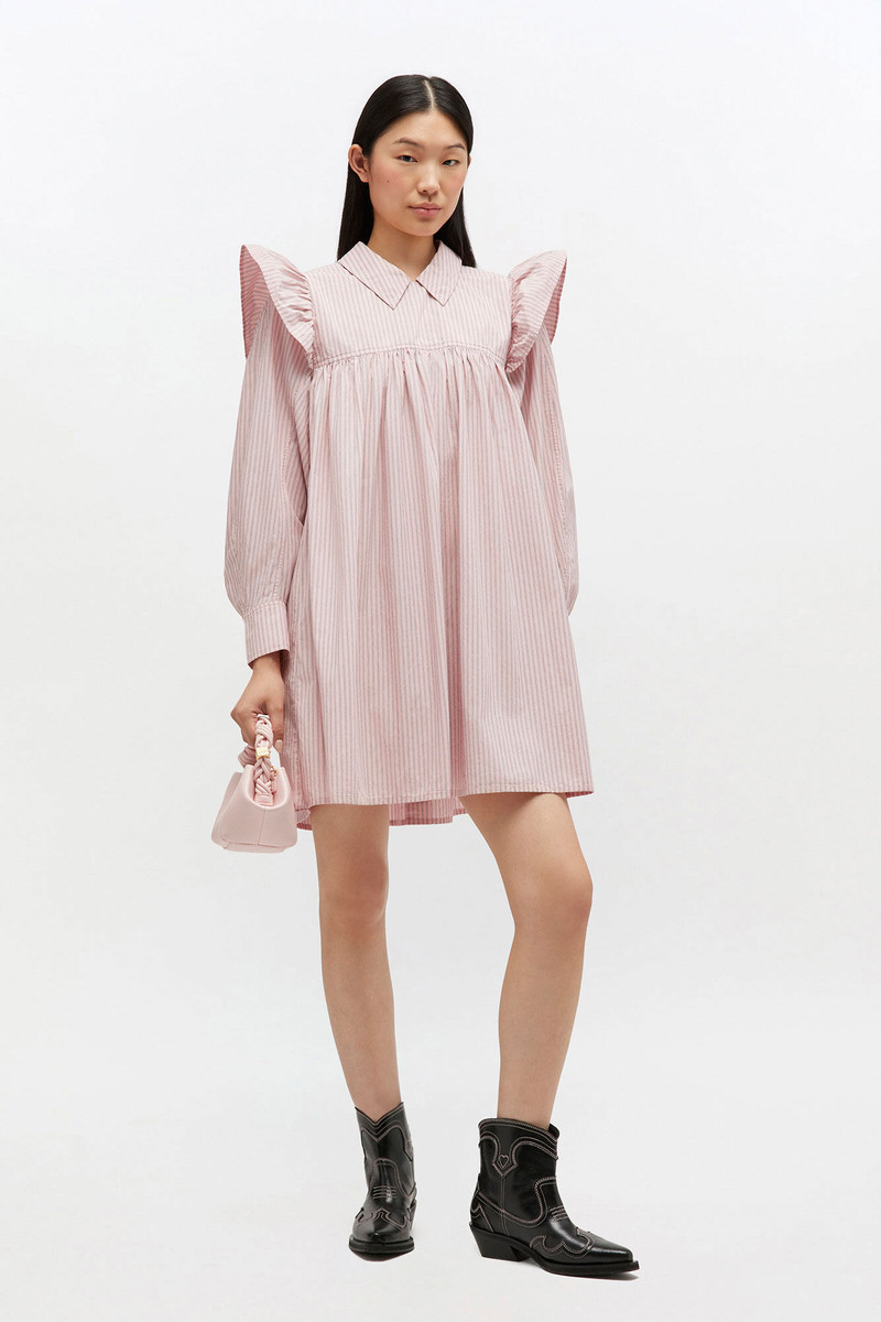 GANNI PINK MINI SHIRT DRESS outlook
