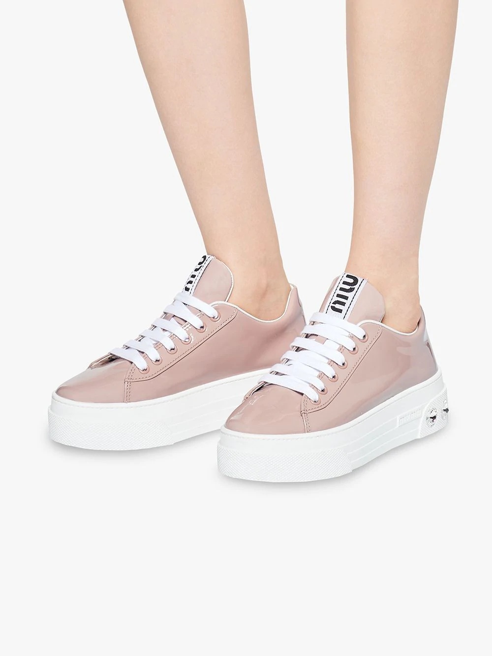 crystal embellished platform sneakers - 5