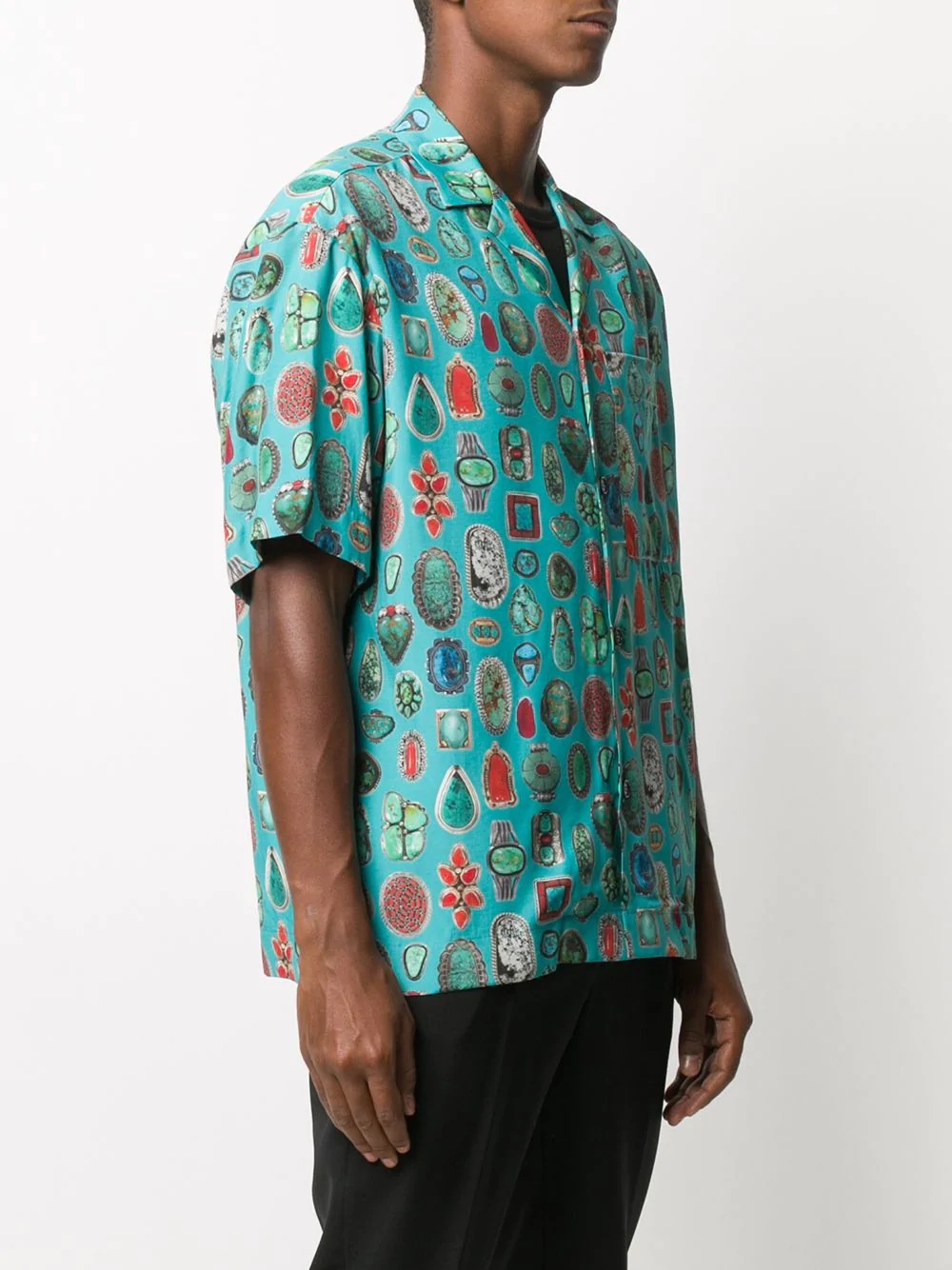 jewel print bowling shirt - 4