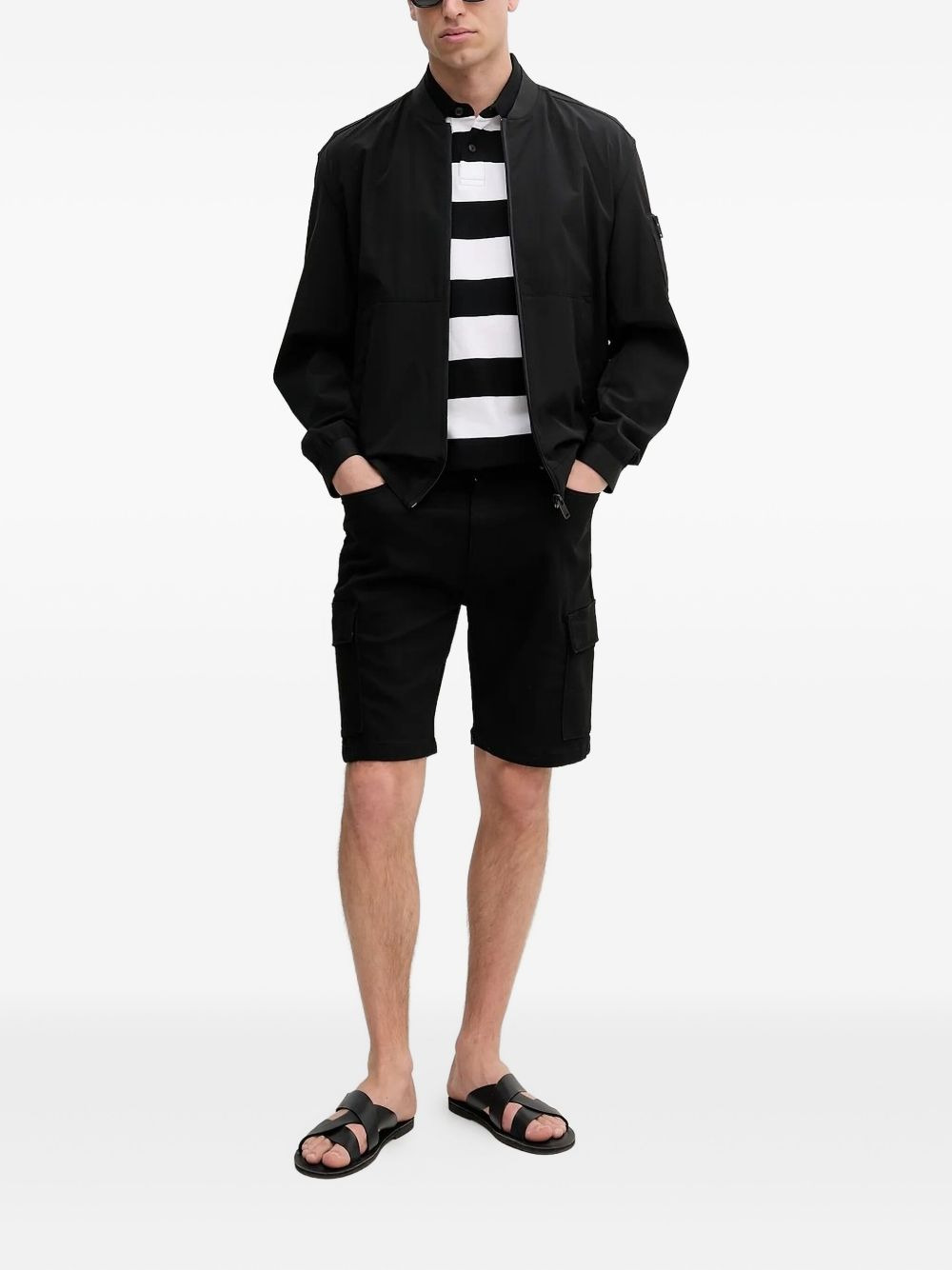 zip-fastening bomber jacket - 2