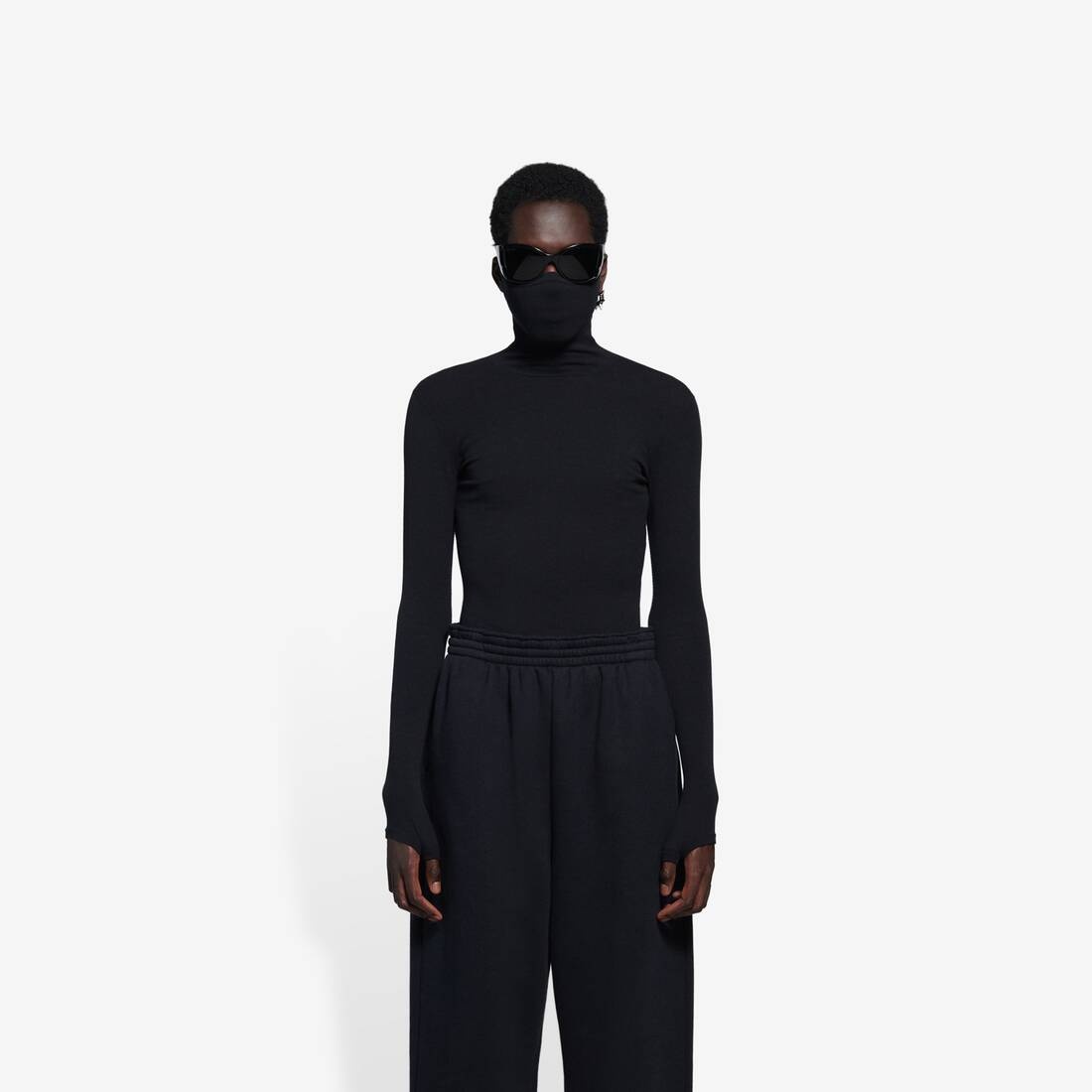 Men's Mask Turtleneck in Black - 2