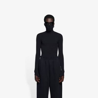 BALENCIAGA Men's Mask Turtleneck in Black outlook