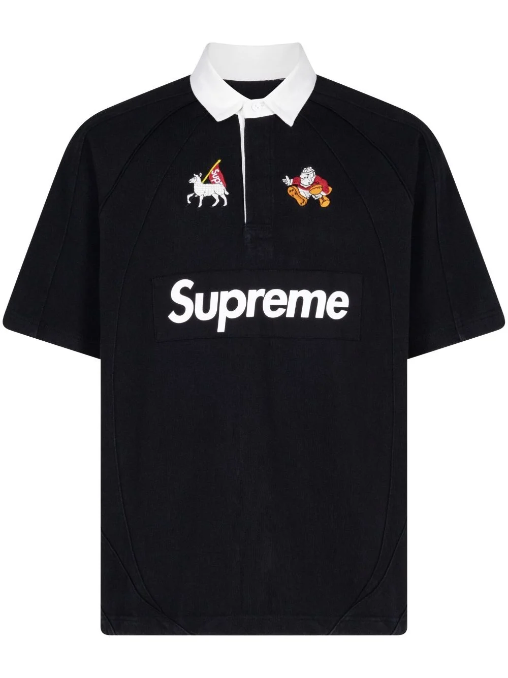 Rugby "Black" embroidered polo shirt - 1