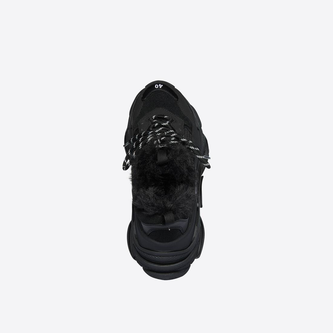 Men's Triple S Sneaker Fake Fur in Black - 5