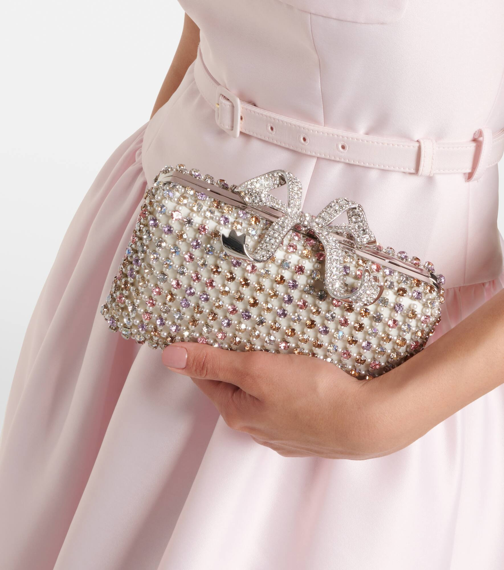 Bow Mini crystal-embellished clutch - 2