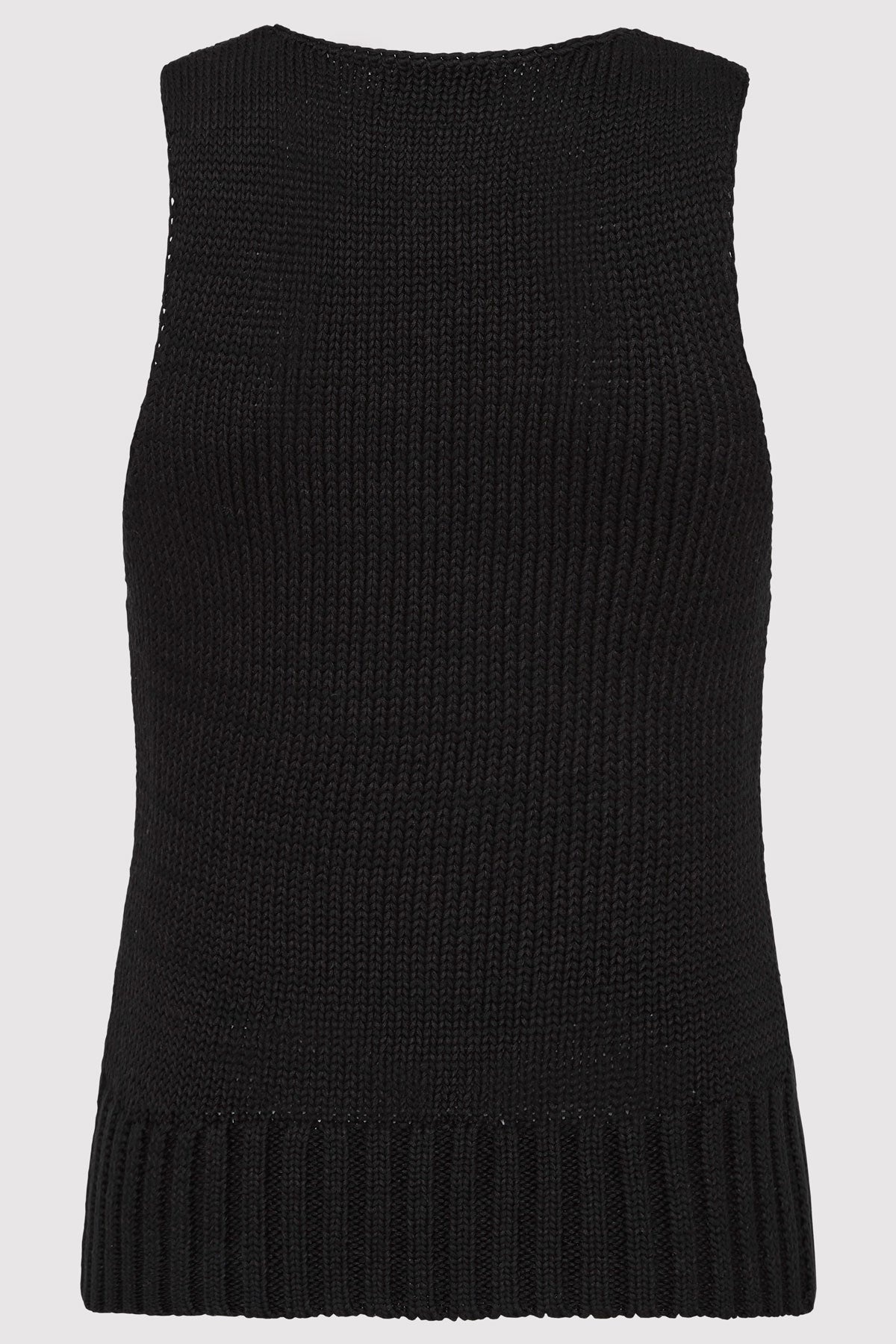 Linen Silk Blend Tank - Black - 5