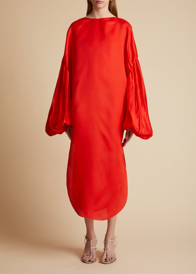 KHAITE The Zelma Dress in Fire Red outlook