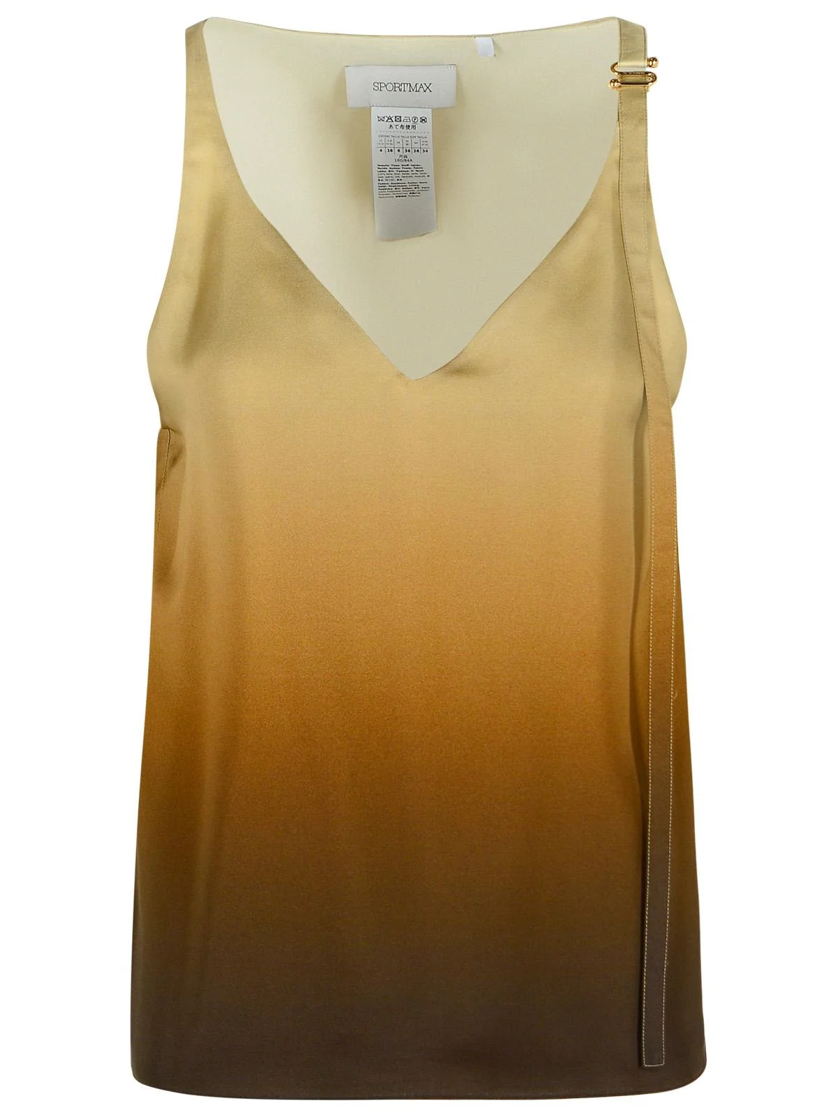 Sportmax Alcuno Beige Gradient Silk Top - 1