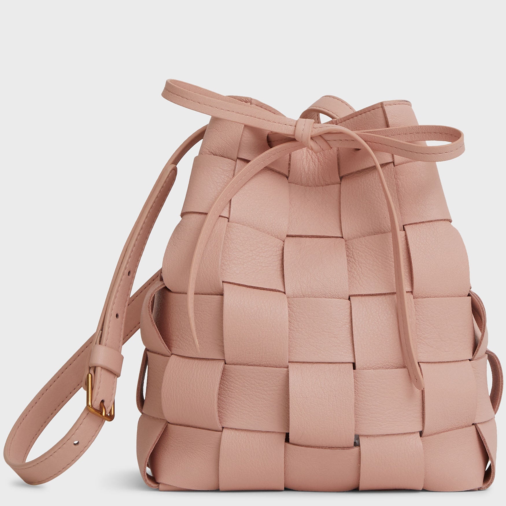 UPCYCLED WOVEN MINI BUCKET BAG - 3