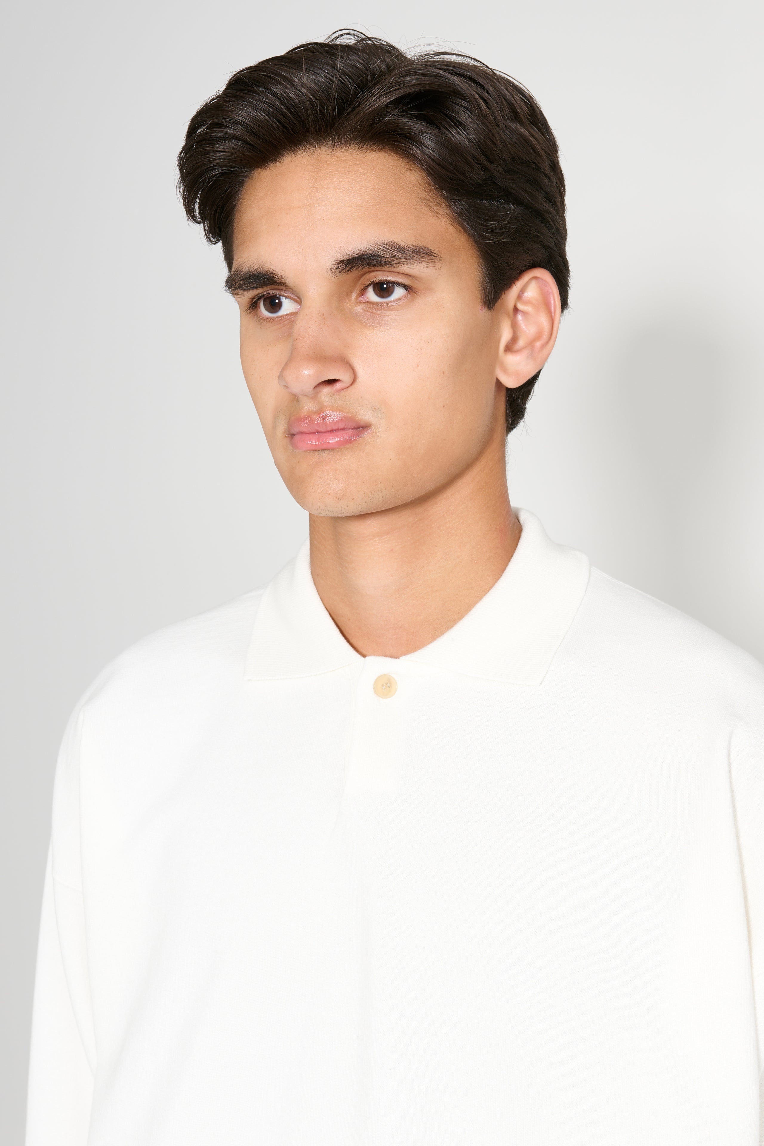 AURALEE AURALEE PIMA LIGHT SWEAT POLO WHITE | tresbien