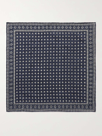 Brunello Cucinelli Reversible Printed Silk Pocket Square outlook