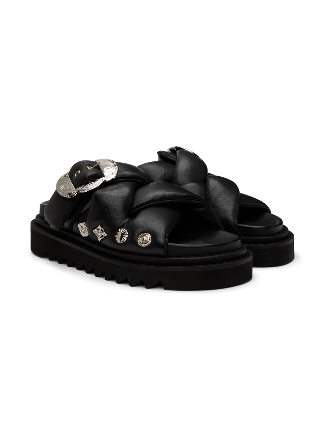 Black Soft Leather Sandals - 4