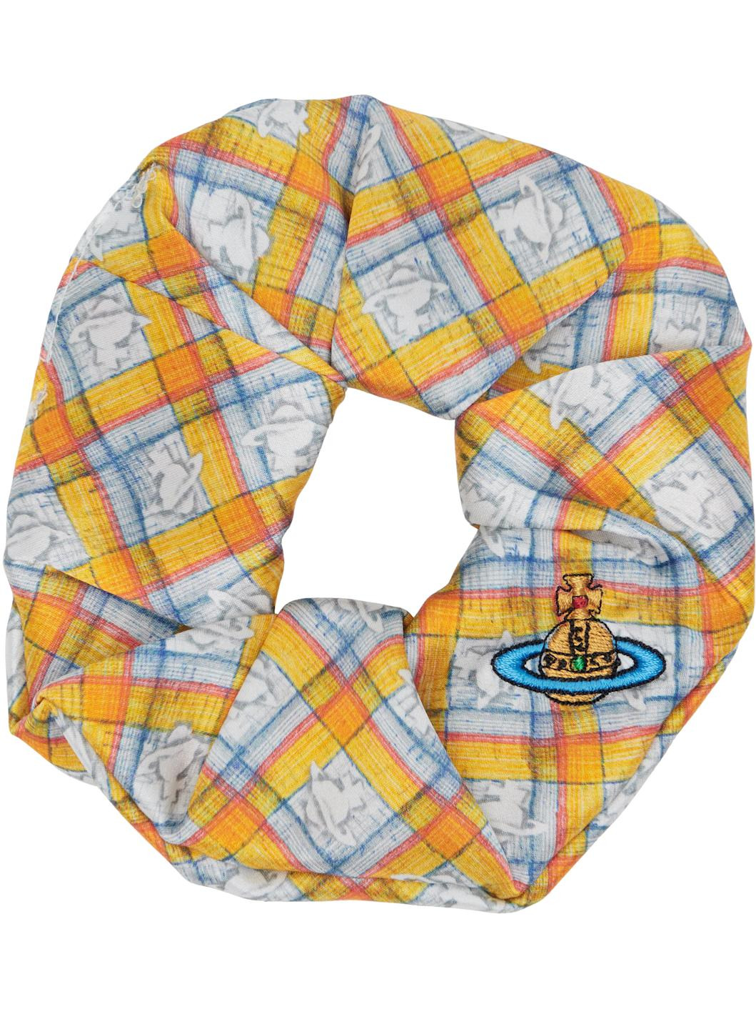 Multicolor Check Orbs Small Scrunchie - 1