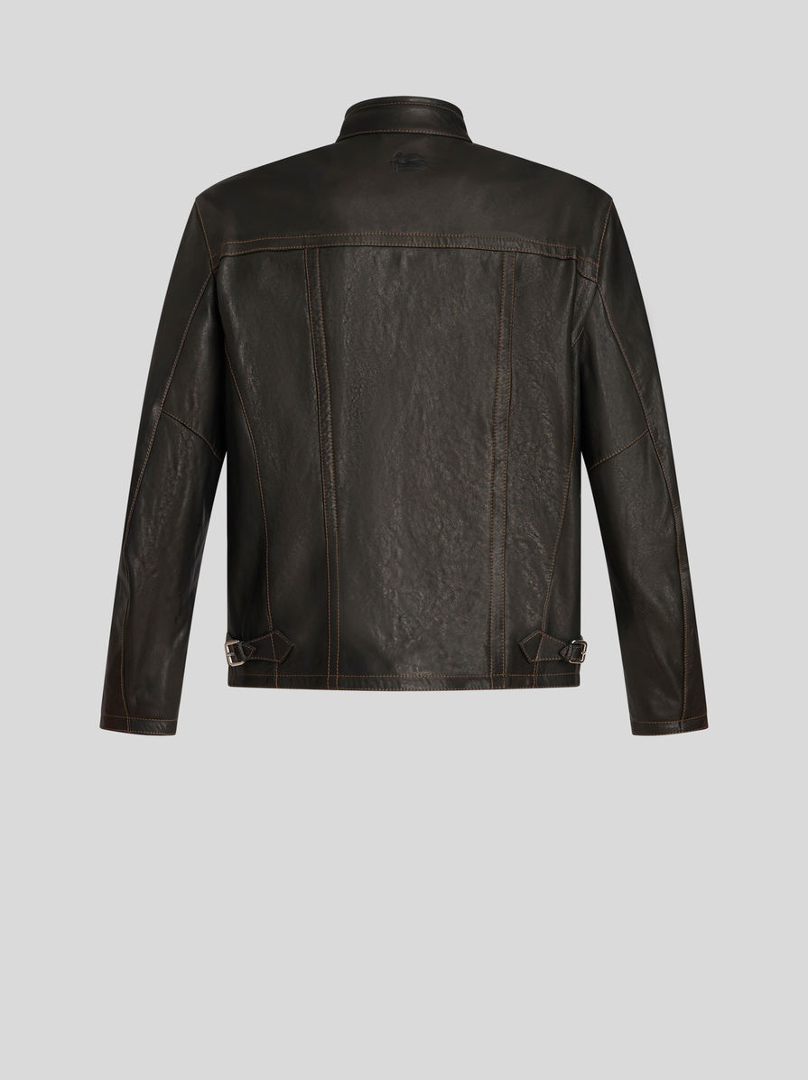 LEATHER BIKER JACKET - 6