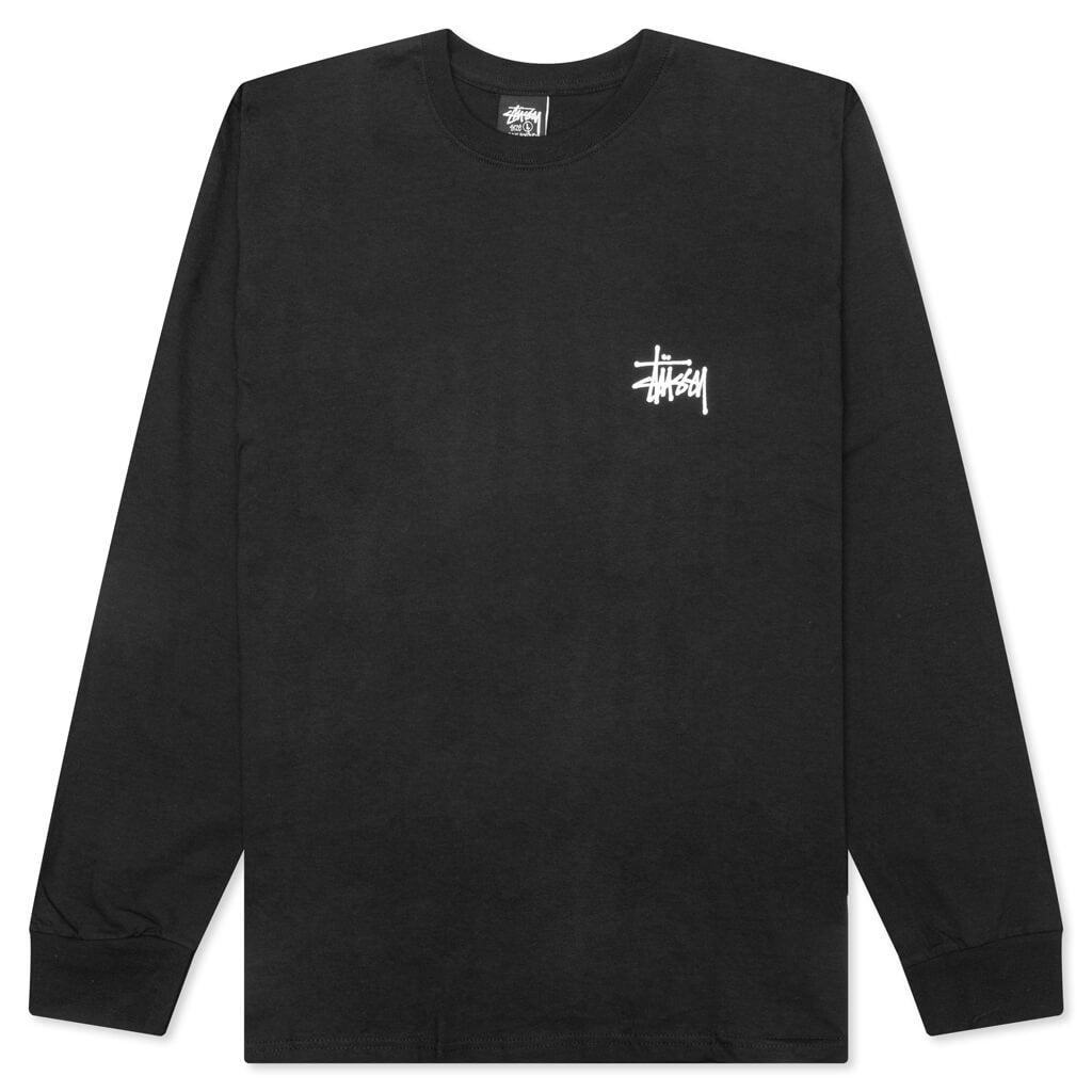 BASIC STUSSY L/S TEE - BLACK - 1