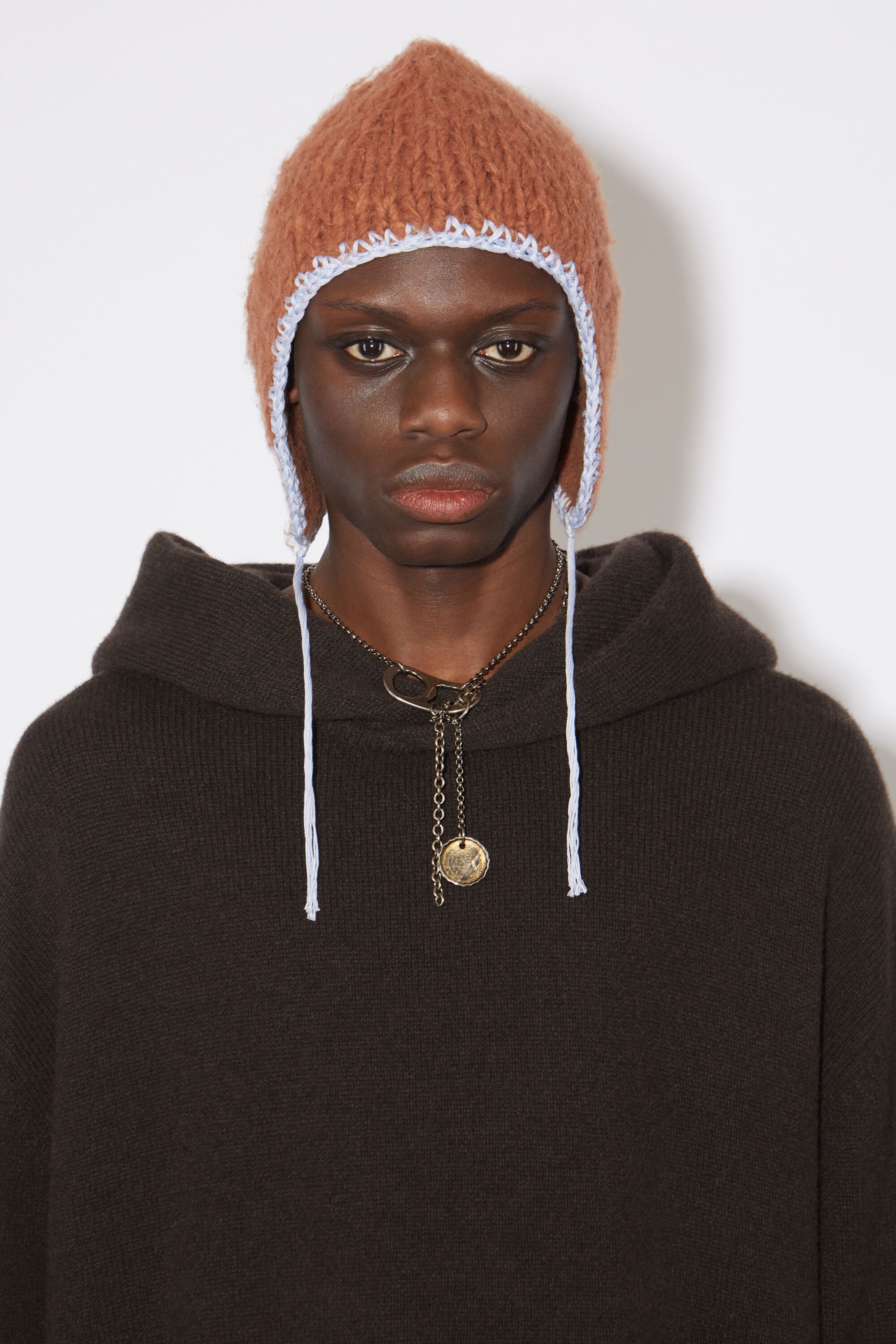 Wool cashmere hoodie - Dark brown - 4