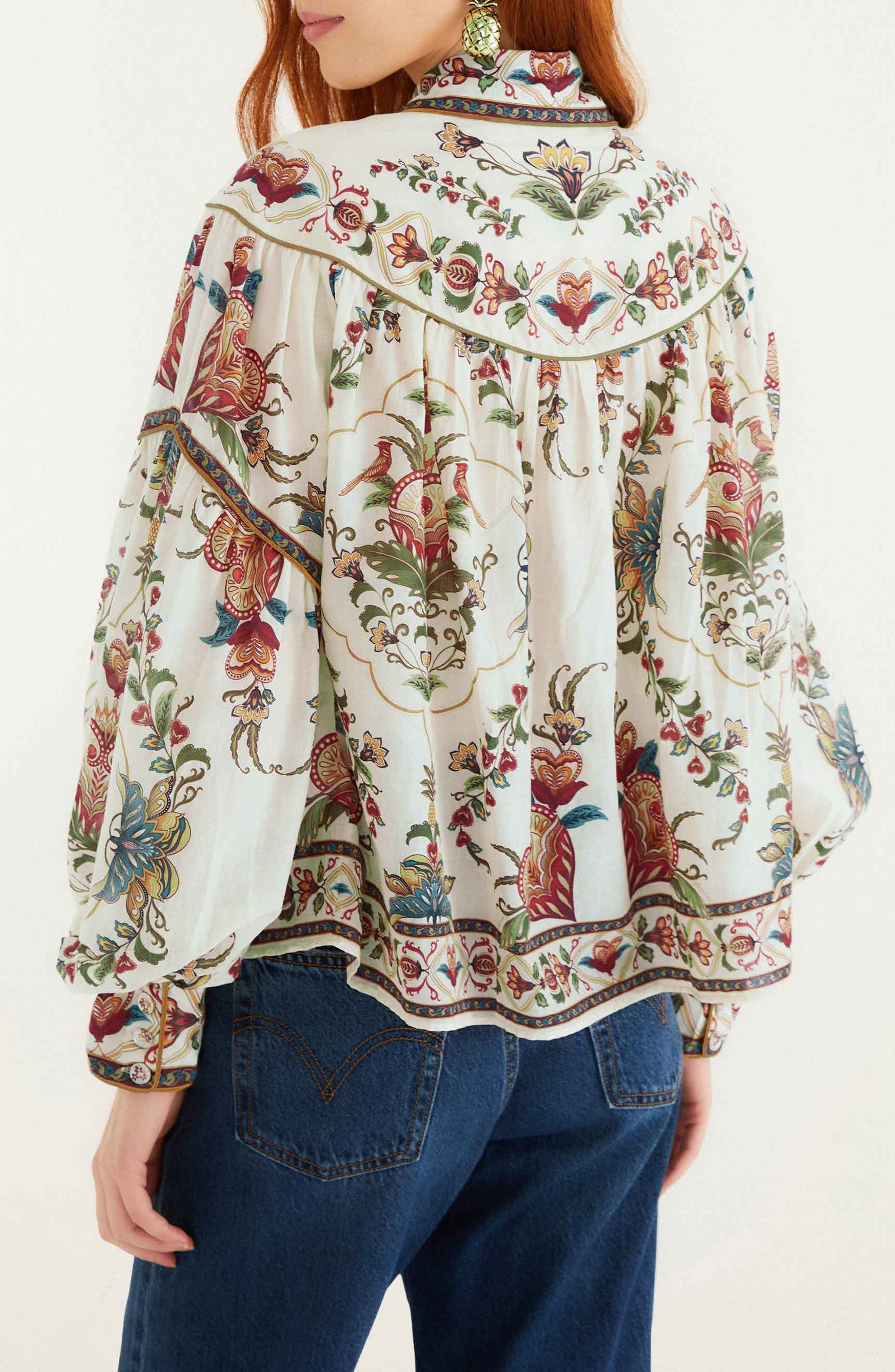FARM Rio Majestic Hearts Cotton Top in Cream at Nordstrom - 2