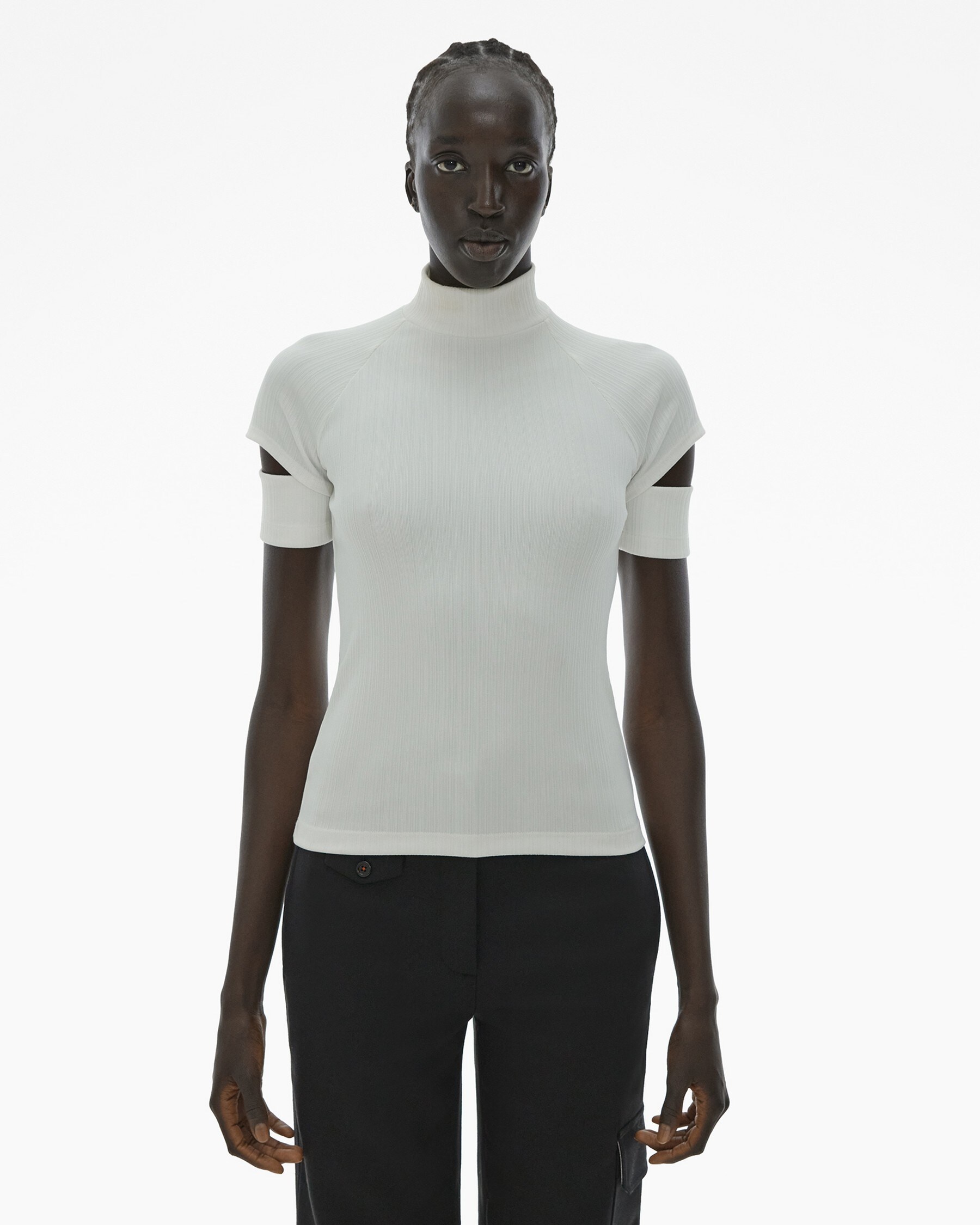 RIBBED SHORT-SLEEVE TURTLENECK - 3