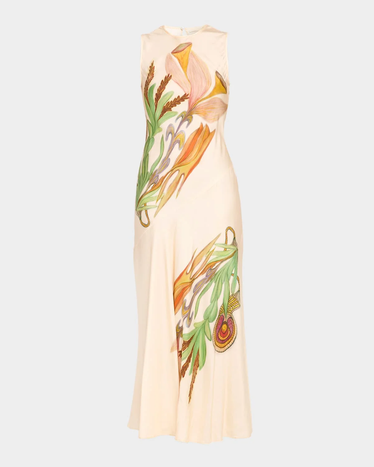 Gaea Printed Silk Midi Dress - 1