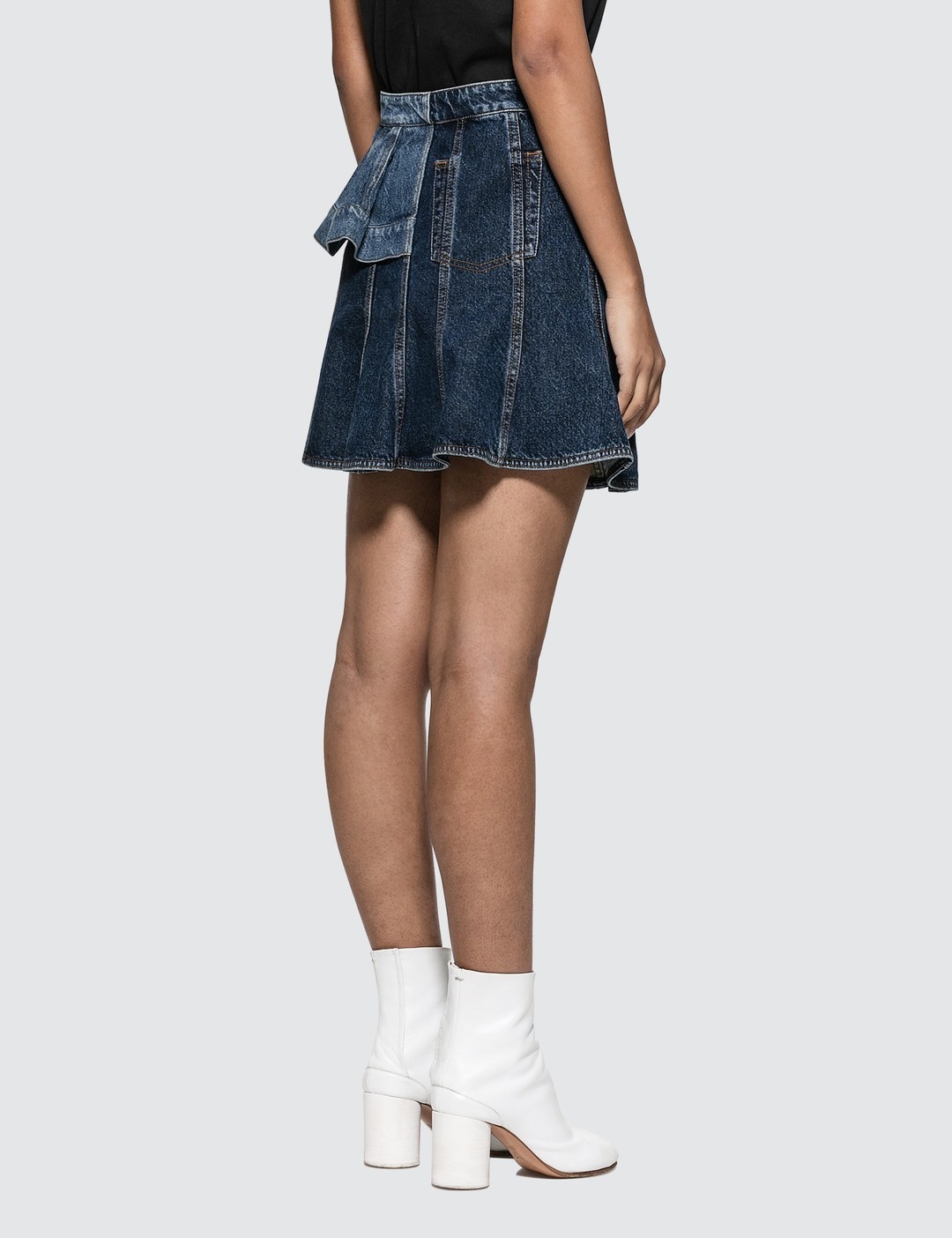 PIECED DENIM MINI SKIRT - 3