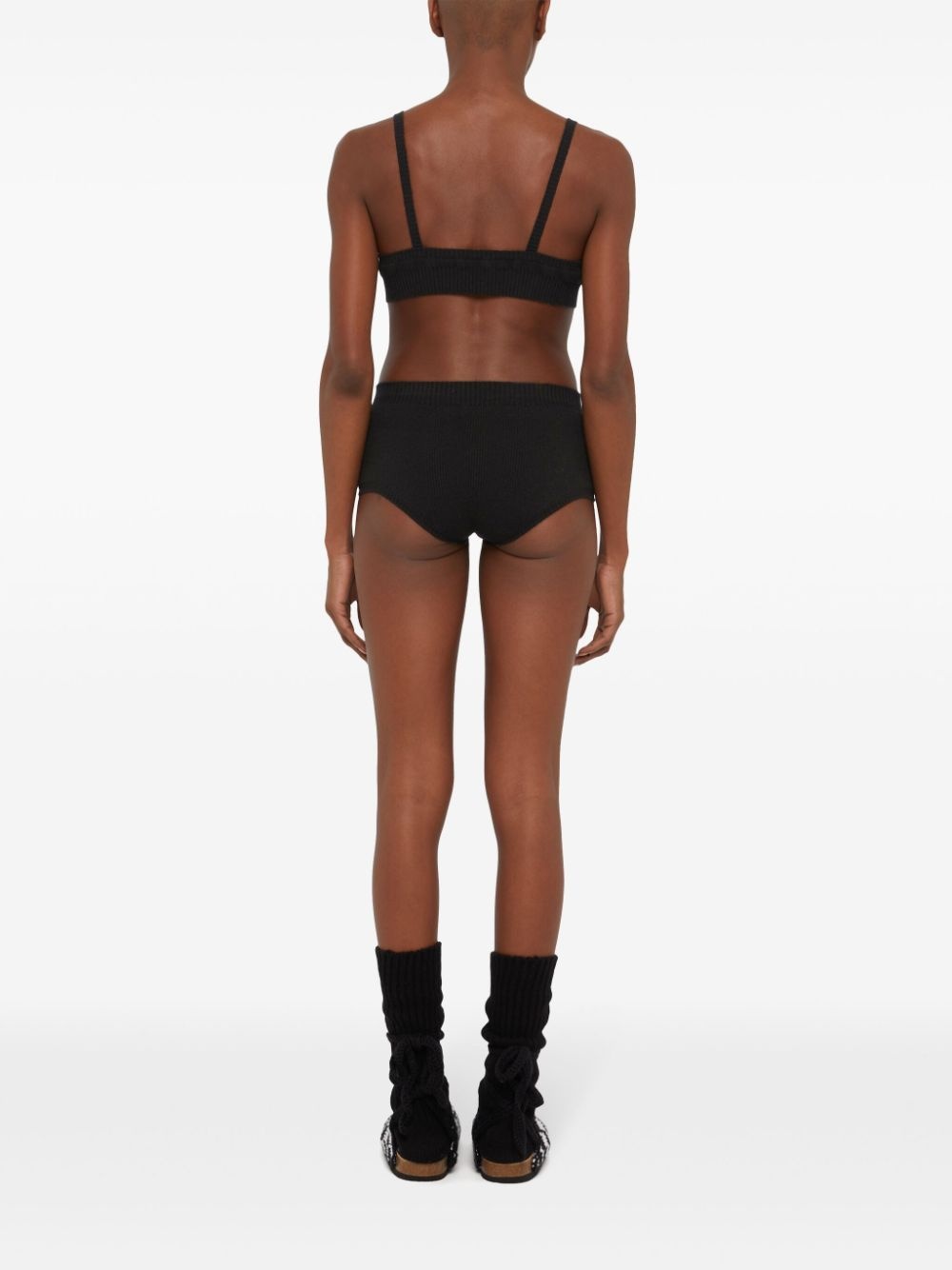 knitted high-waisted shorts - 4