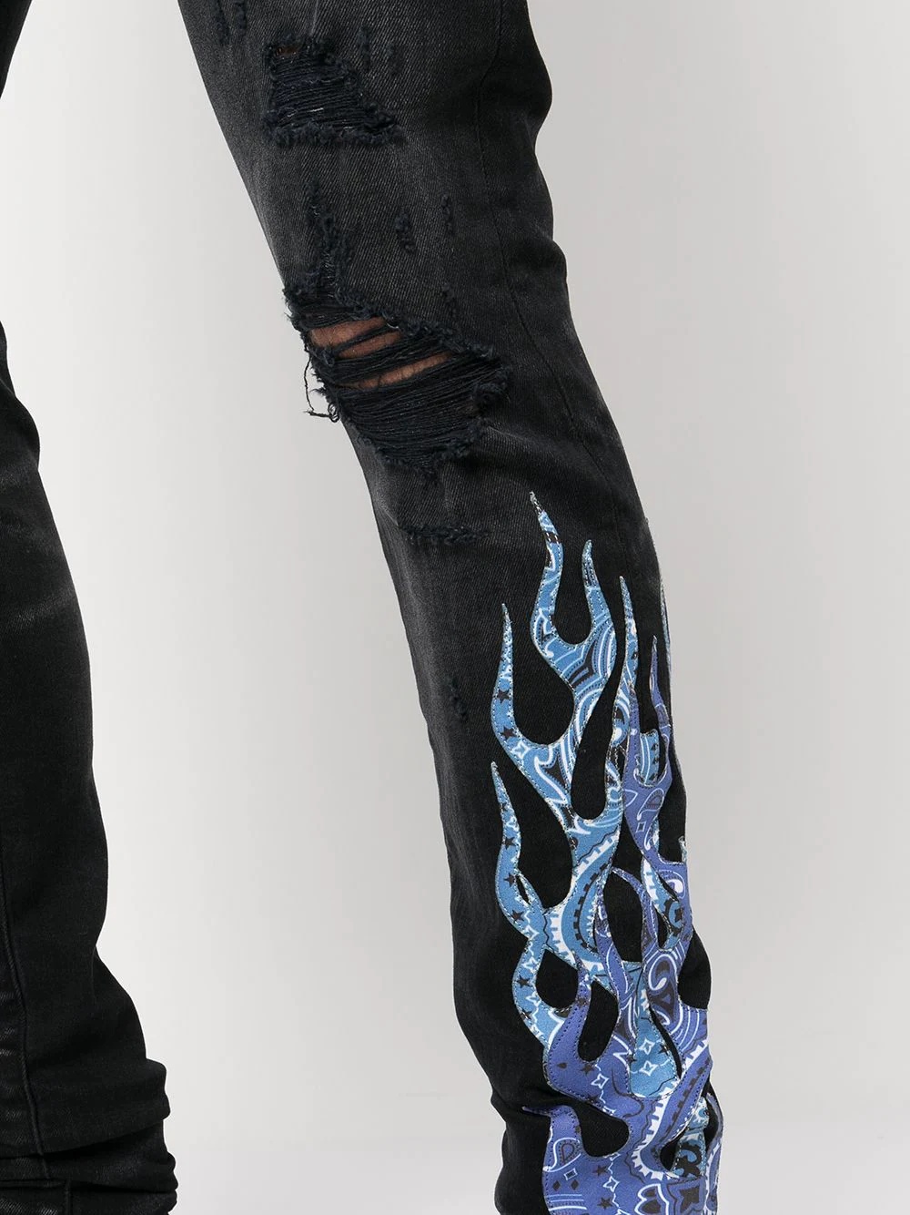 flame-detail skinny-cut jeans - 5