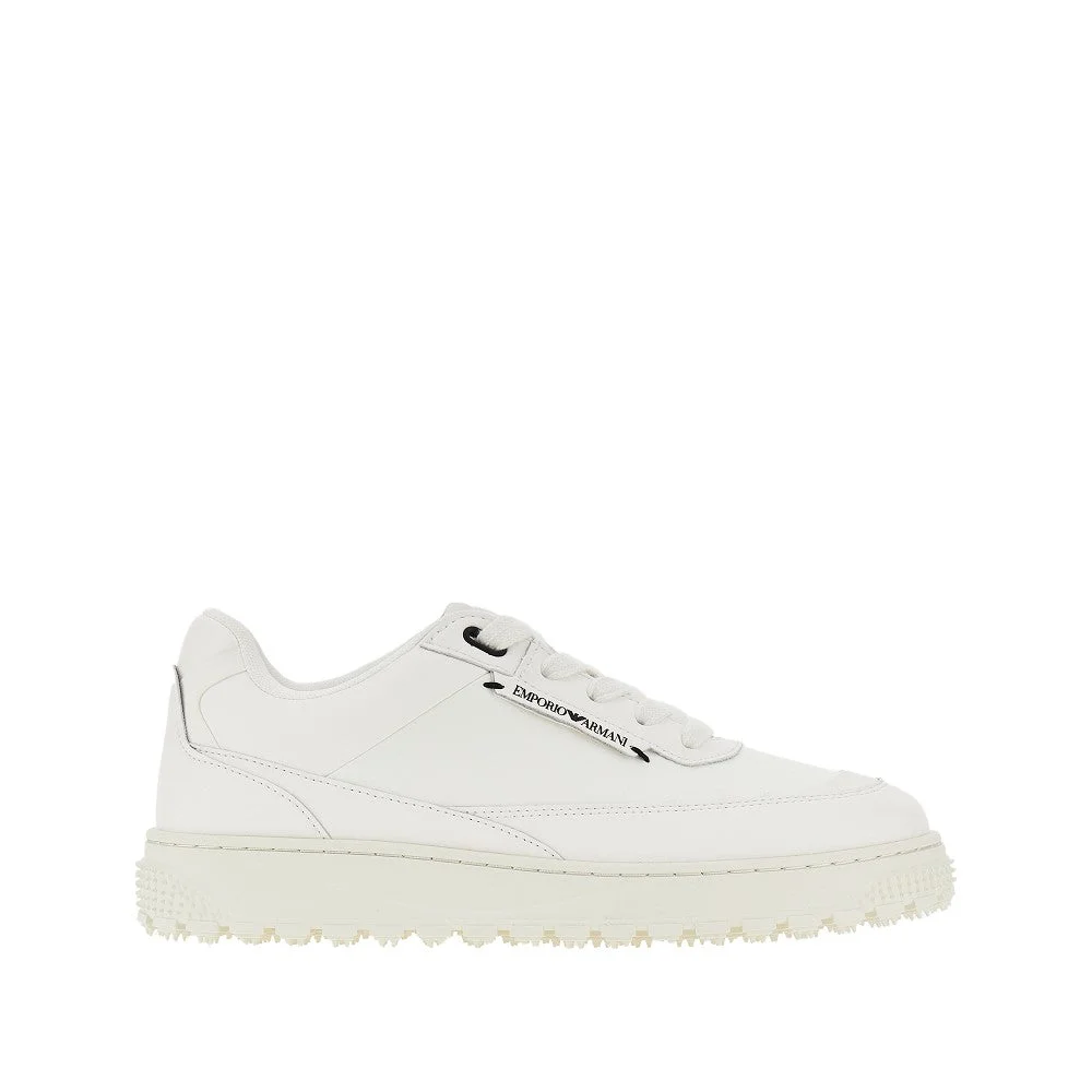 SNEAKERS IN PELLE CON LOGO LATERALE - 1