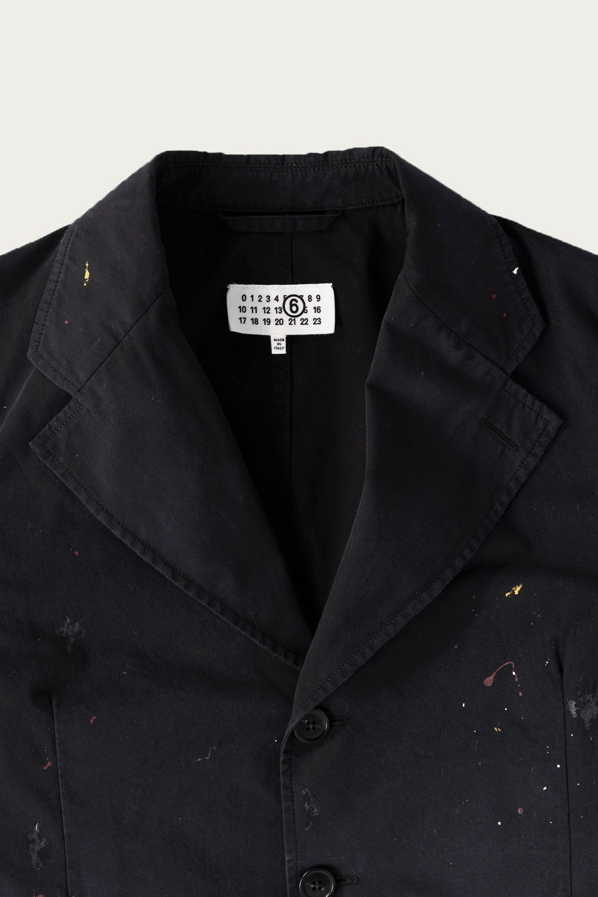 Single Breasted Paint Splatter Jacket - Black - 2