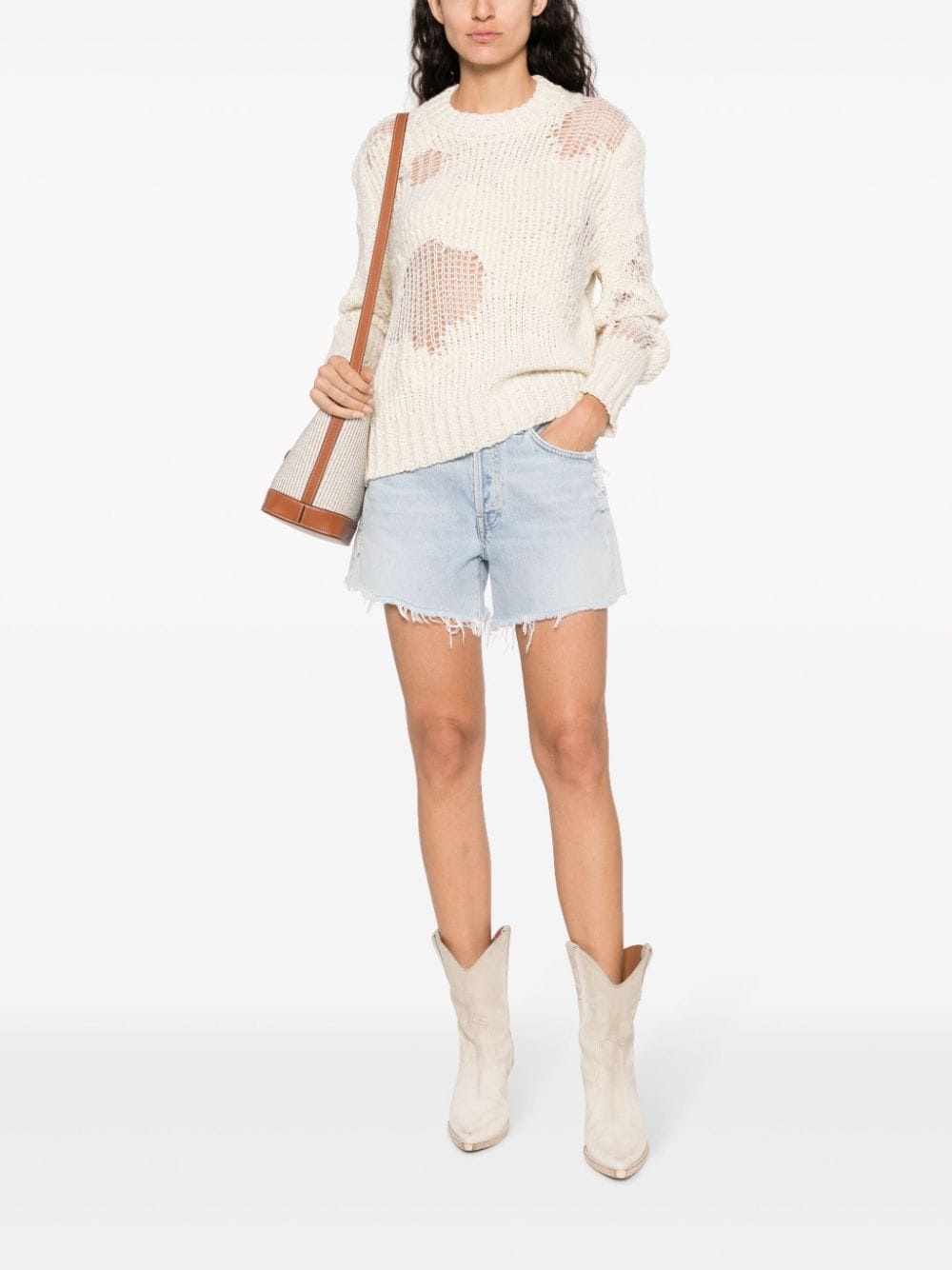 Generous chunky-knit distressed jumper - 2