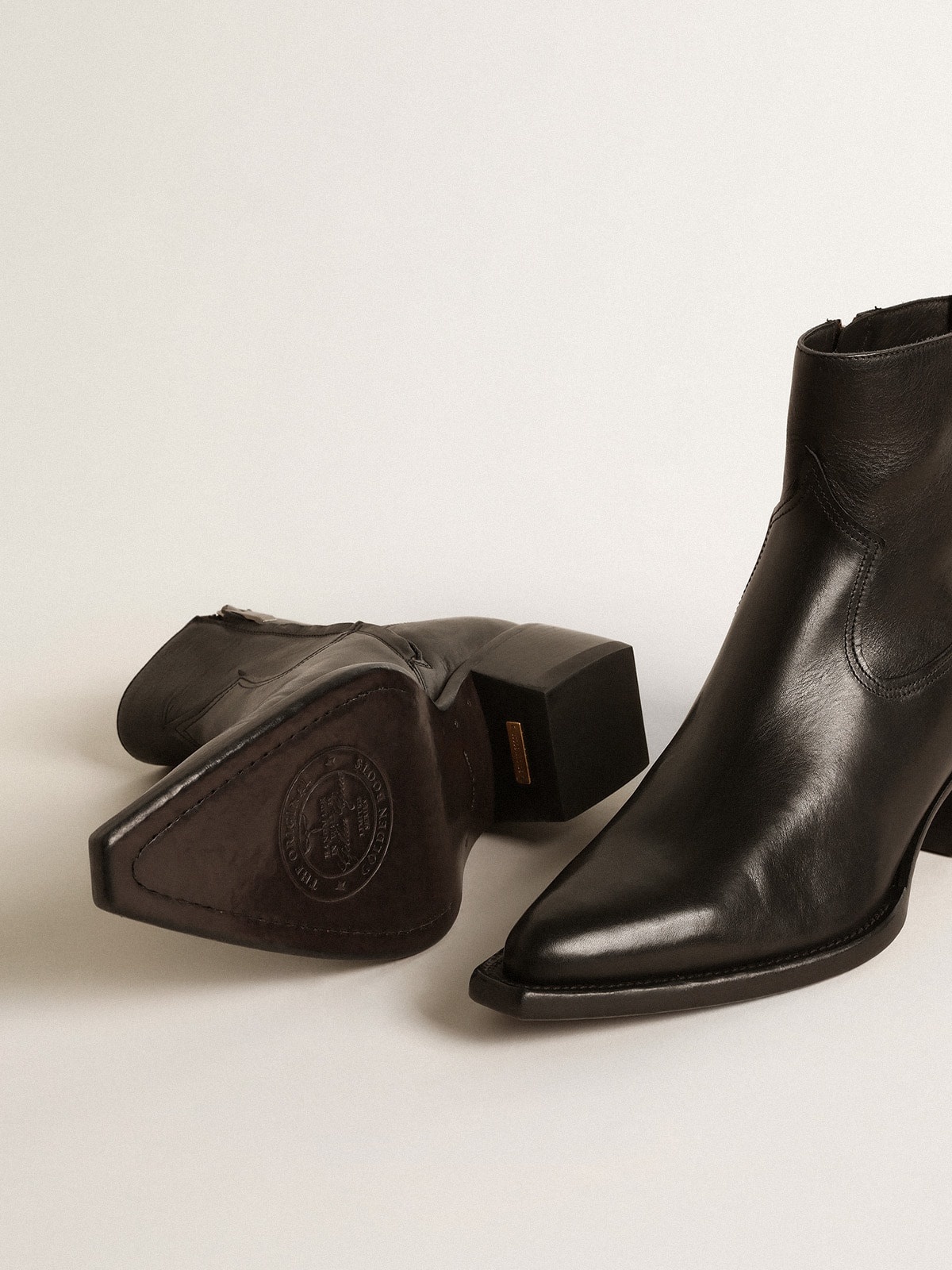 Men’s low Debbie boots in black leather - 4