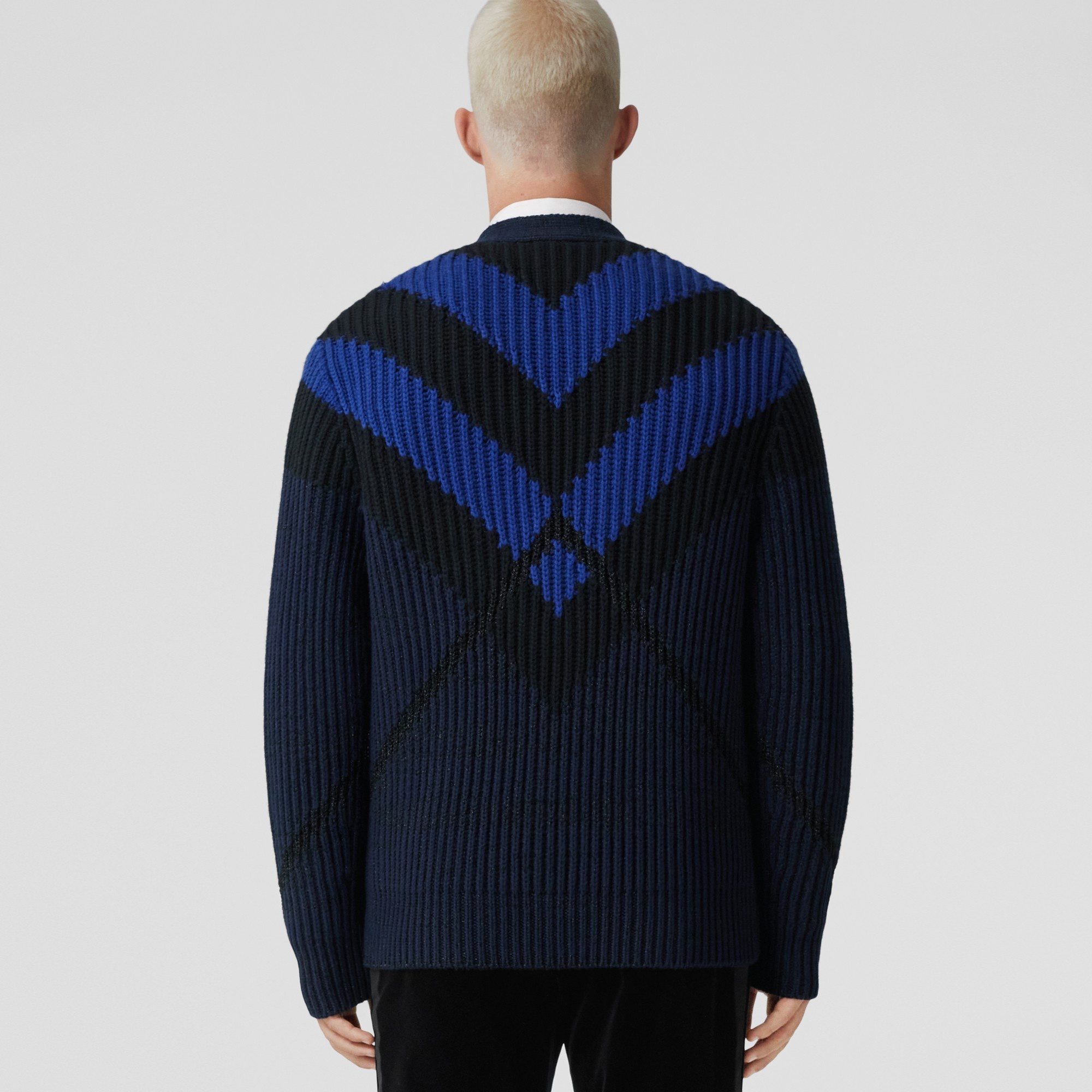 Chevron Check Cashmere Cotton Blend Cardigan – Exclusive Capsule Collection - 3